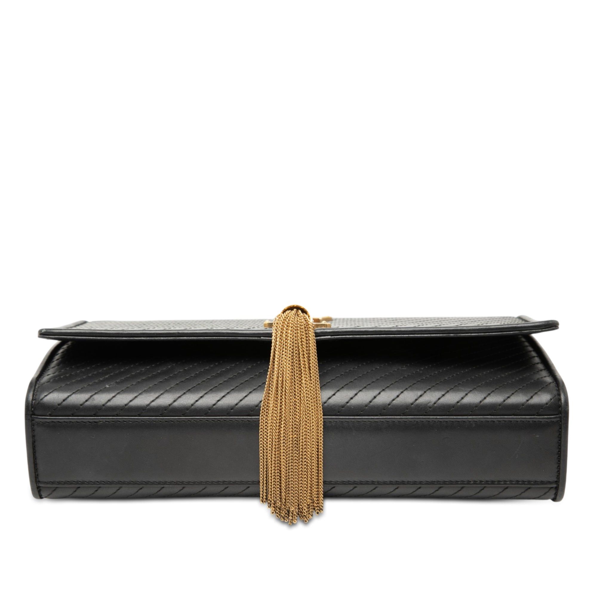 Saint Laurent Paris Medium Diagonal Quilted Calfskin Monogram Kate Tassel Crossbody Size ONE SIZE - 3 Thumbnail