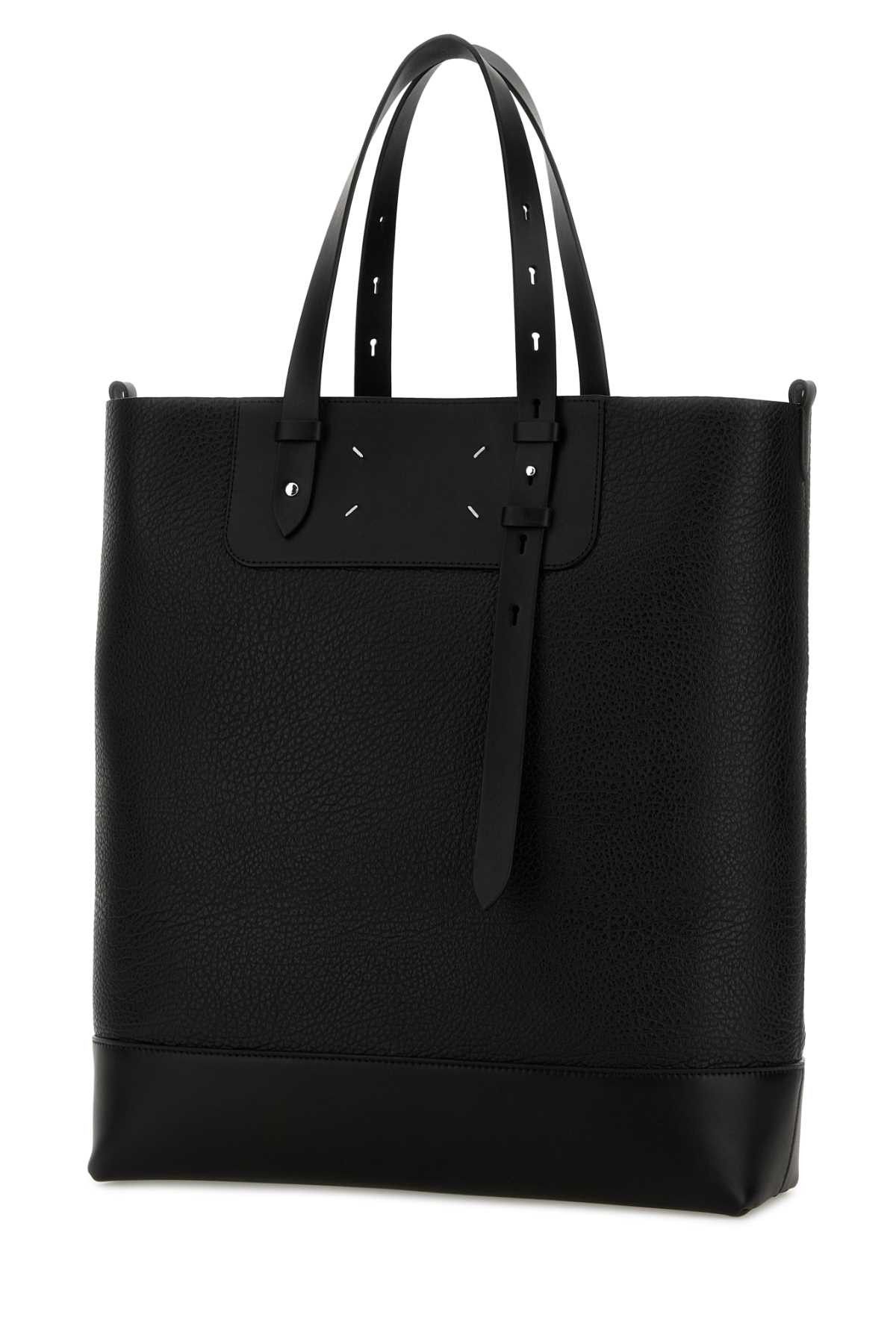 Maison Margiela Black Leather Vertical Shopping Bag Size ONE SIZE - 2 Thumbnail