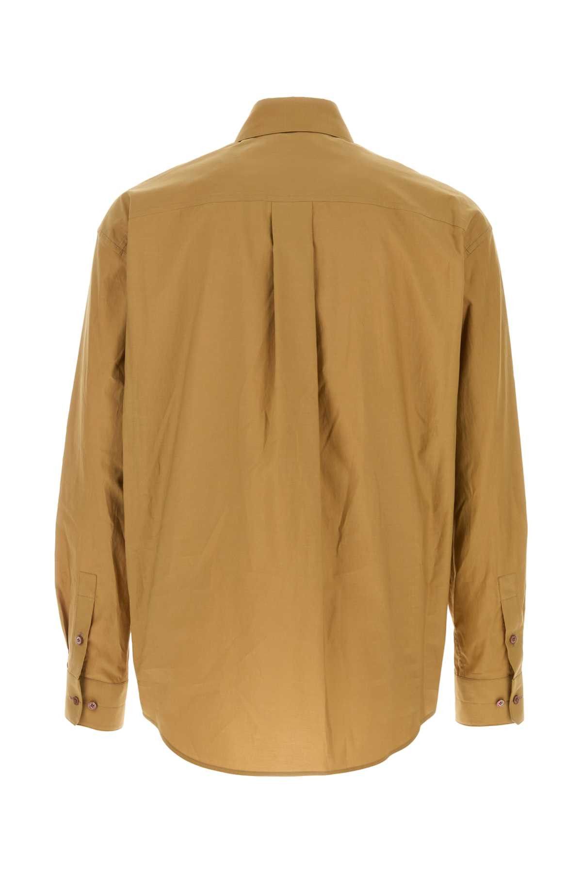 Lemaire Camel Cotton Blend Shirt Size US L / EU 52-54 / 3 - 2 Thumbnail