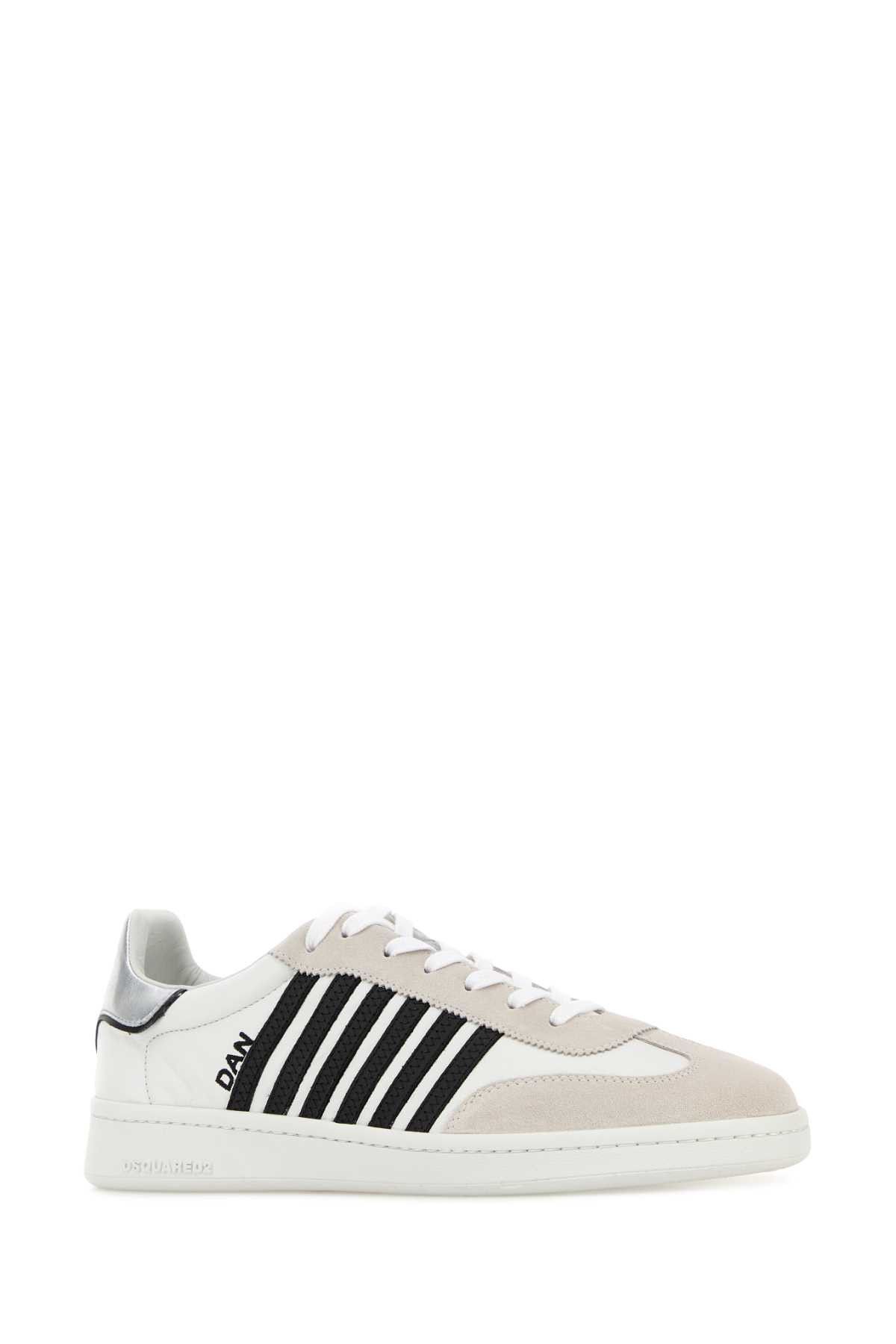 Dsquared2 White Nappa Leather Boxer Sneakers Size US 7 / EU 40 - 2 Thumbnail