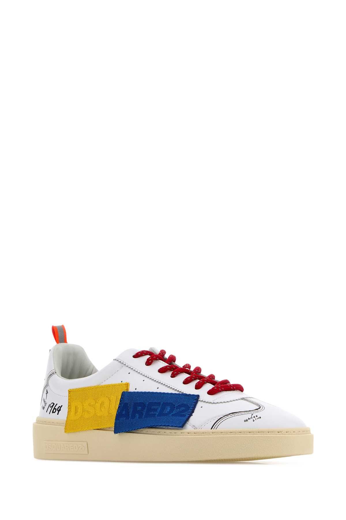 Dsquared2 White Leather Rider Sneakers Size US 9 / EU 42 - 2 Thumbnail