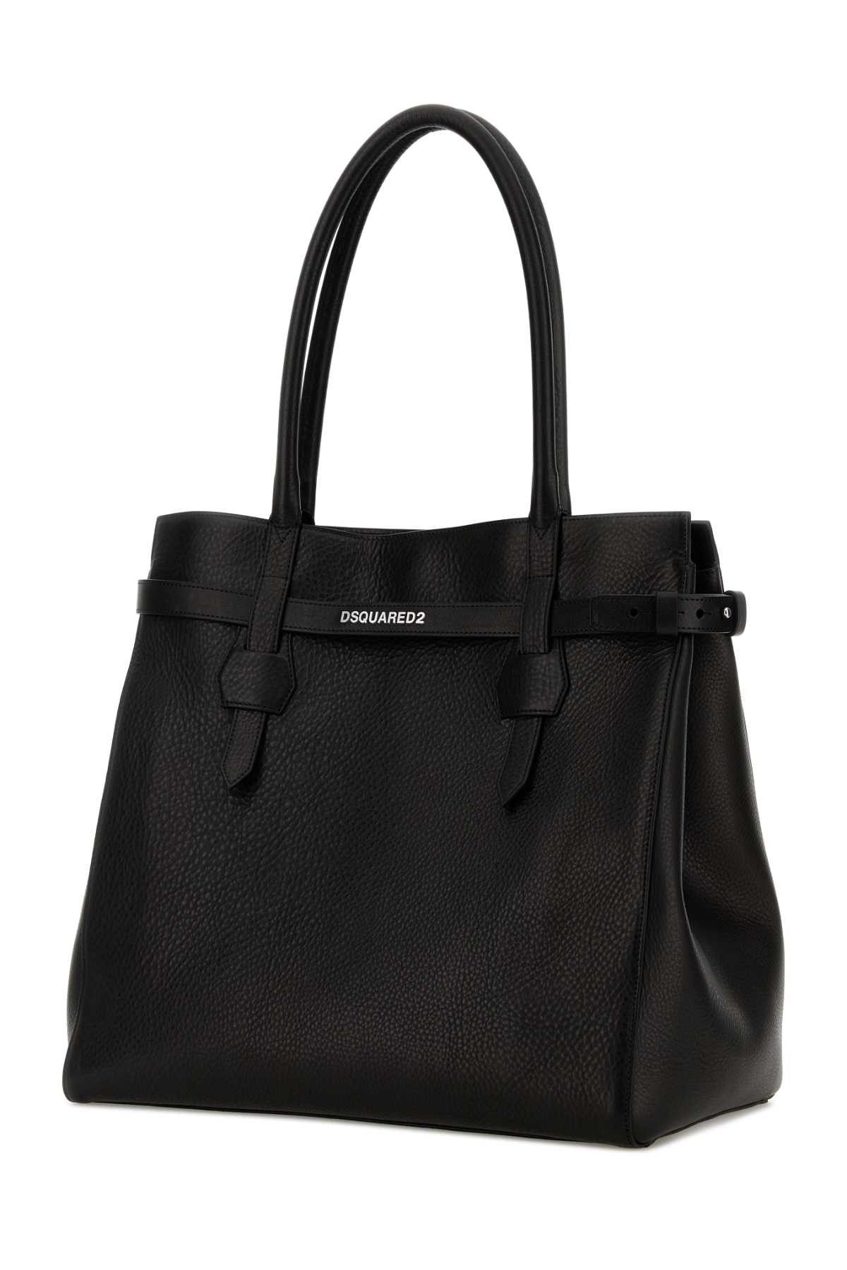 Dsquared2 Black Leather Twin Shopping Bag Size ONE SIZE - 2 Thumbnail