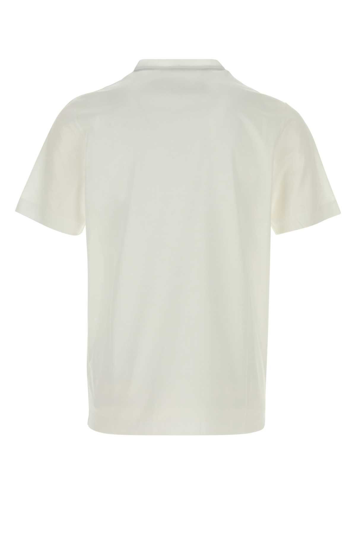 Canali White Cotton T-Shirt Size US M / EU 48-50 / 2 - 2 Thumbnail