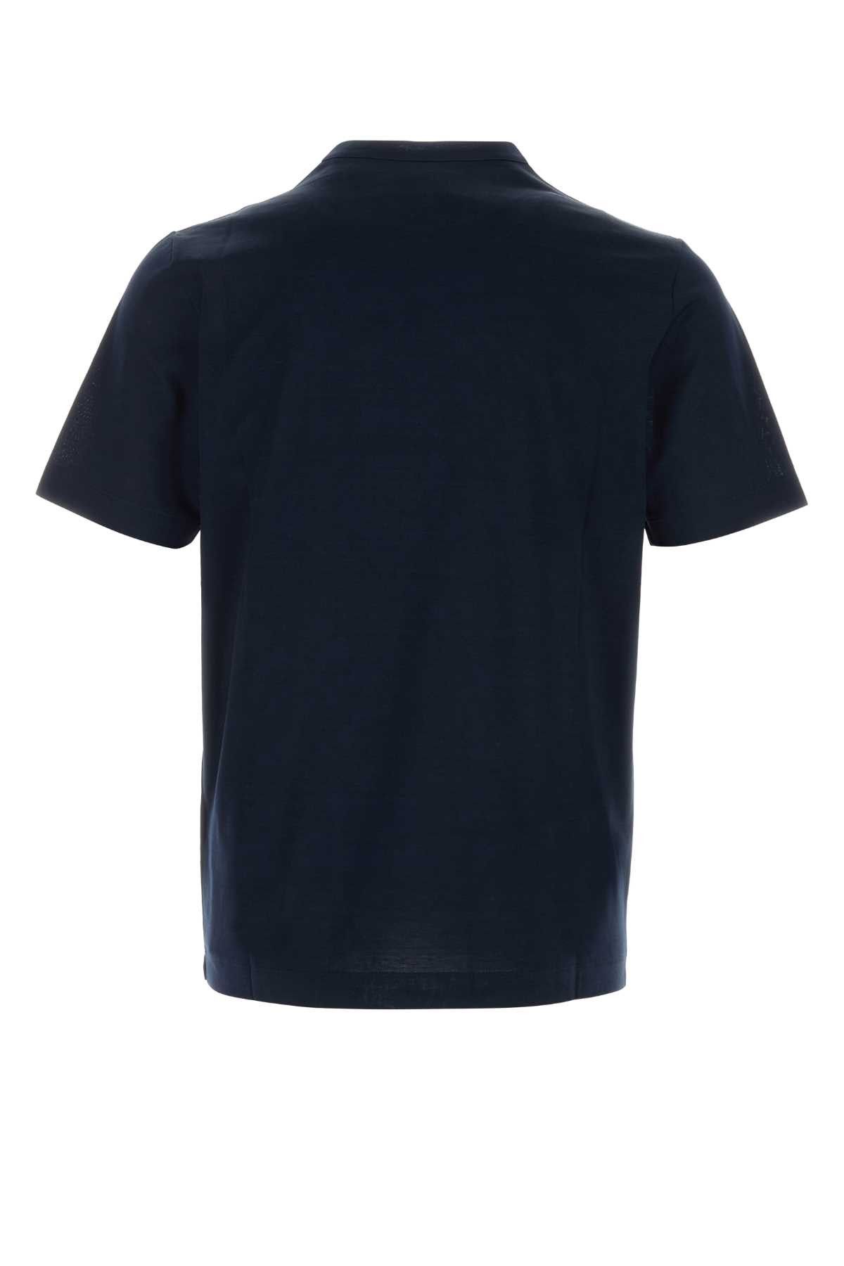 Canali Midnight Blue Cotton T-Shirt Size US XXL / EU 58 / 5 - 2 Thumbnail