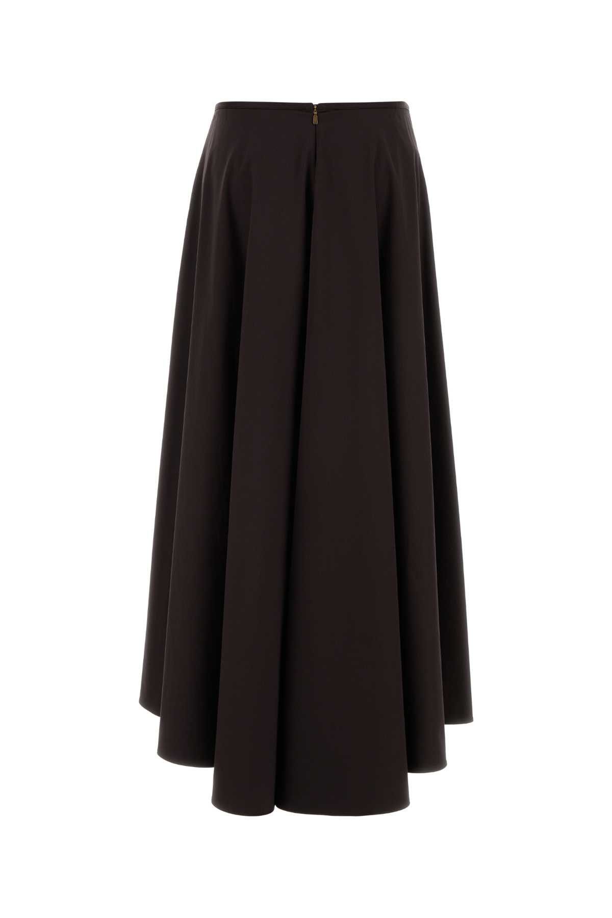 Agnona Brown Stretch Poplin Skirt Size 28" / US 6 / IT 42 - 2 Thumbnail