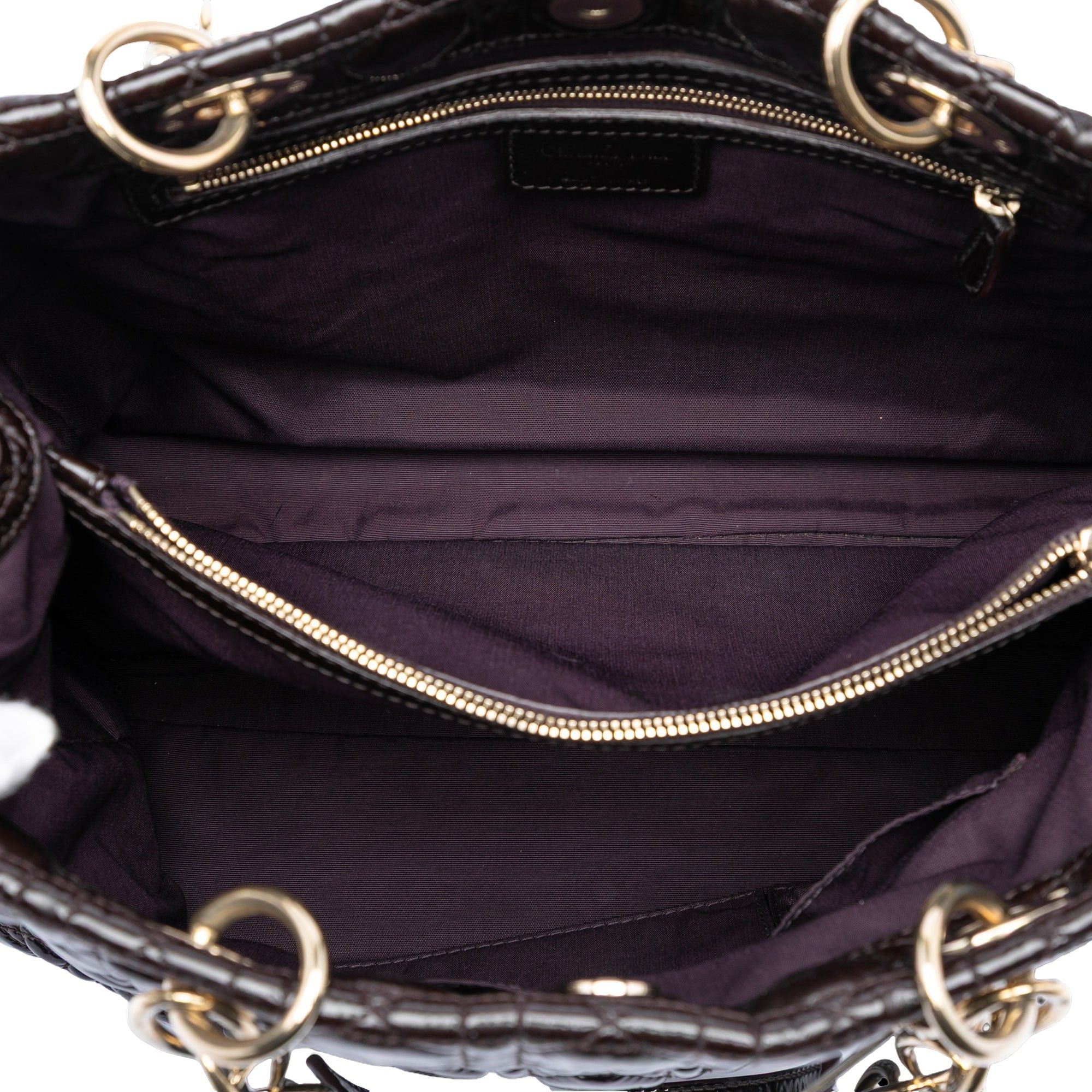 Dior Large Patent Cannage Lady Dior Soft Shopping Tote Size ONE SIZE - 4 Thumbnail