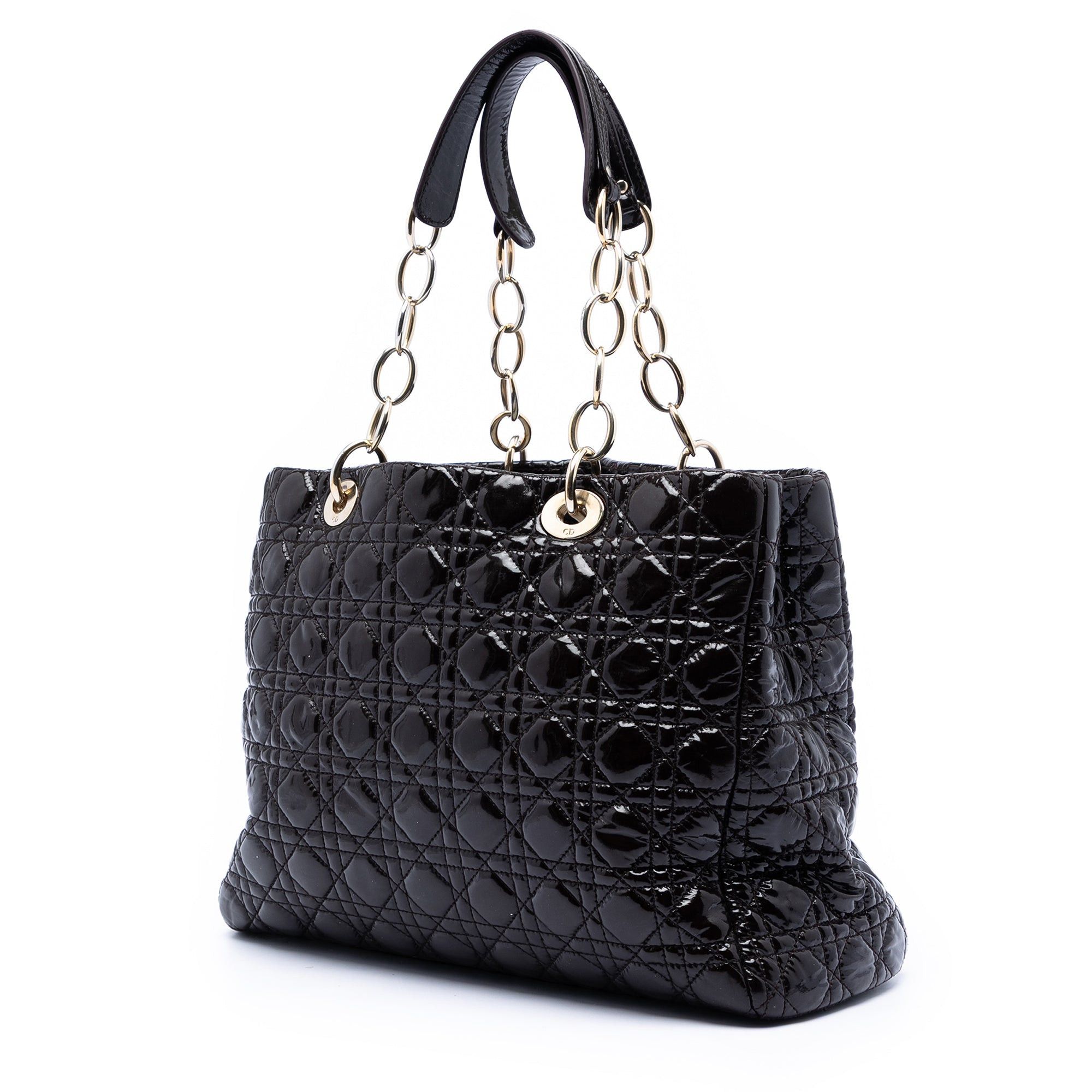Dior Large Patent Cannage Lady Dior Soft Shopping Tote Size ONE SIZE - 2 Thumbnail