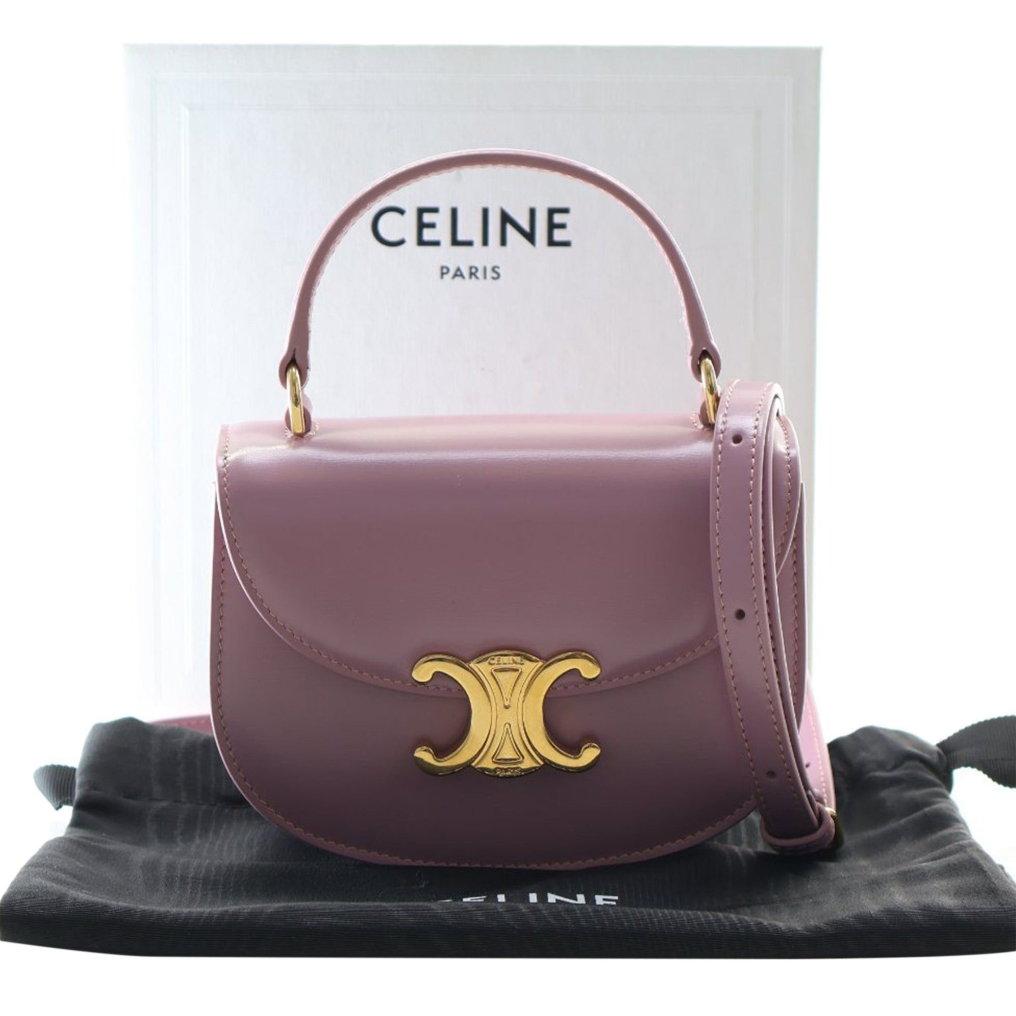 Celine Mini Shiny Calfskin Besace Clea Satchel Size ONE SIZE - 13 Thumbnail