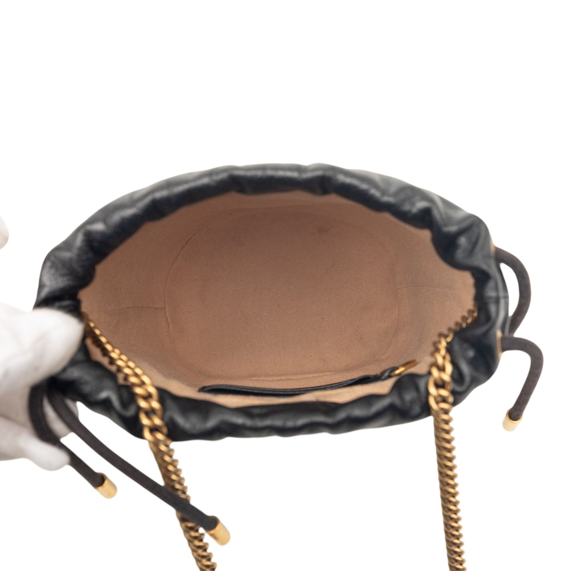 Gucci Mini GG Marmont Matelasse Diagonal Leather Torchon Bucket Bag Size ONE SIZE - 4 Thumbnail