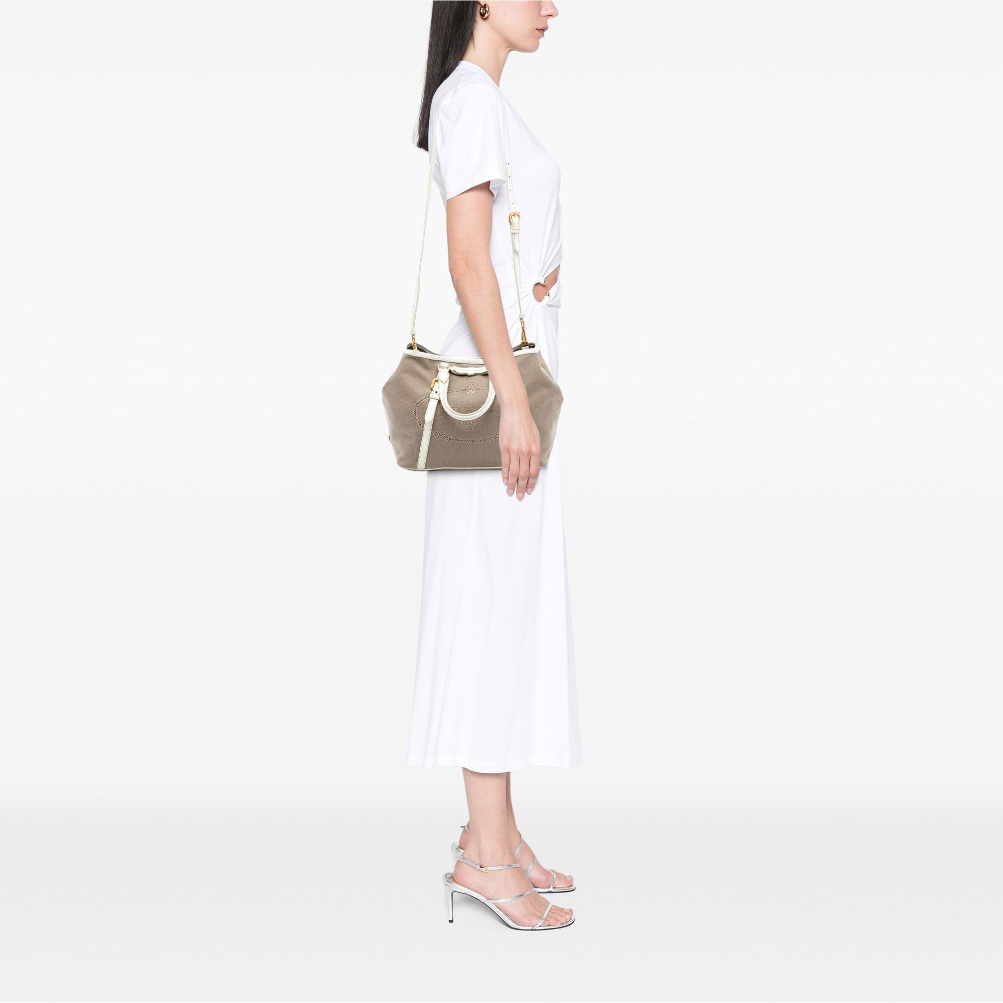 Prada Canvas Canapa Logo Bow Satchel Size ONE SIZE - 7 Thumbnail