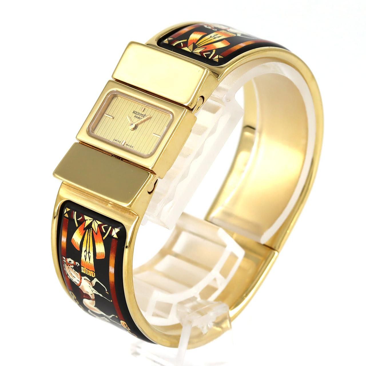 Hermes Hermes Hermes Loequet Enamel Quartz Metal Quartz LO1.201 DUTY FREE for USA Size ONE SIZE - 2 Thumbnail