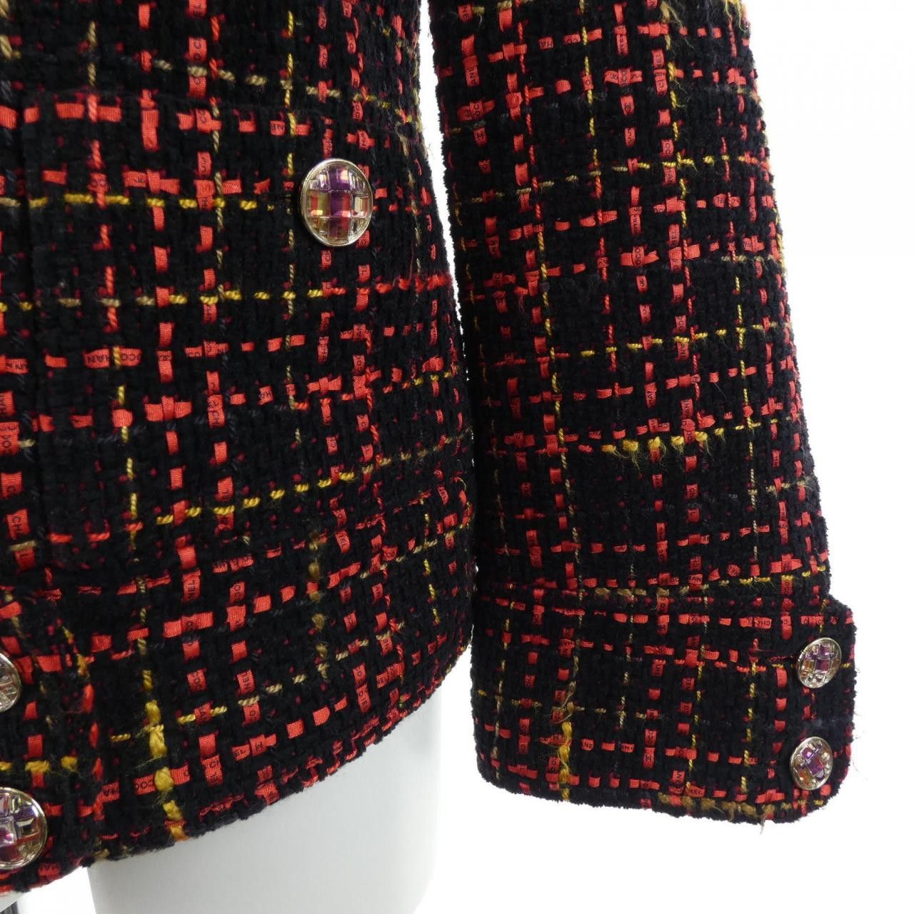 Chanel Chanel Chanel Cashmere Blend Collarless Jacket Textile Outerwear P73176V64615 DUTY FREE for USA Size ONE SIZE - 7 Thumbnail
