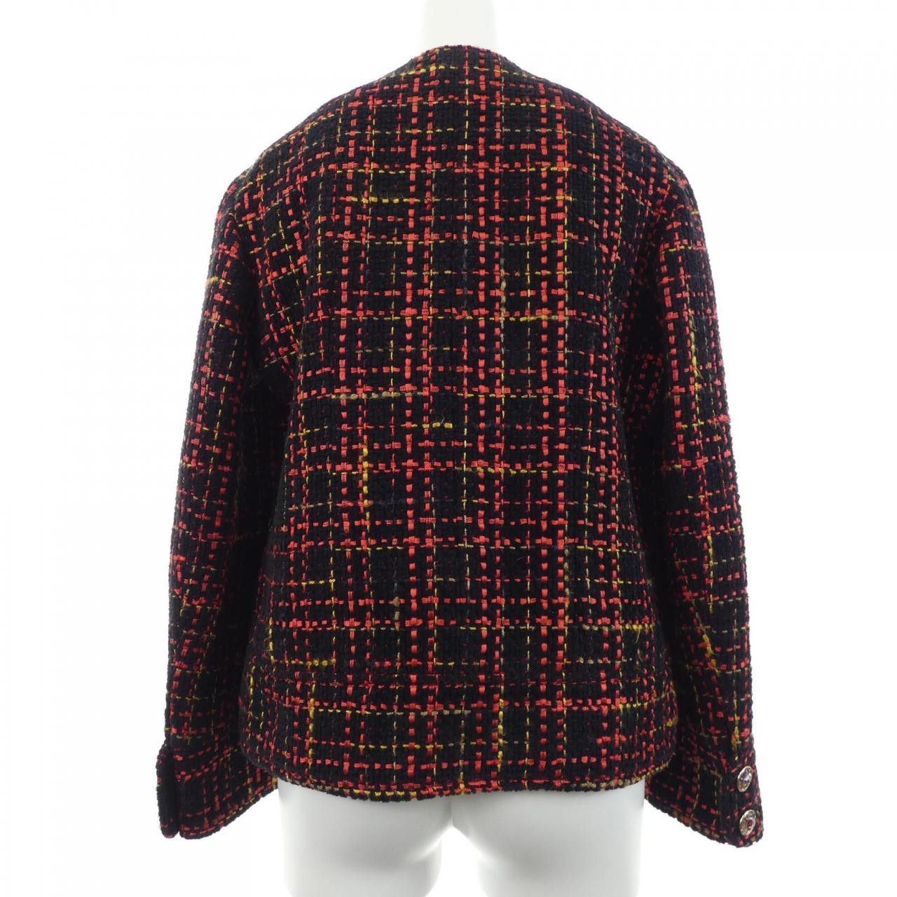 Chanel Chanel Chanel Cashmere Blend Collarless Jacket Textile Outerwear P73176V64615 DUTY FREE for USA Size ONE SIZE - 2 Thumbnail