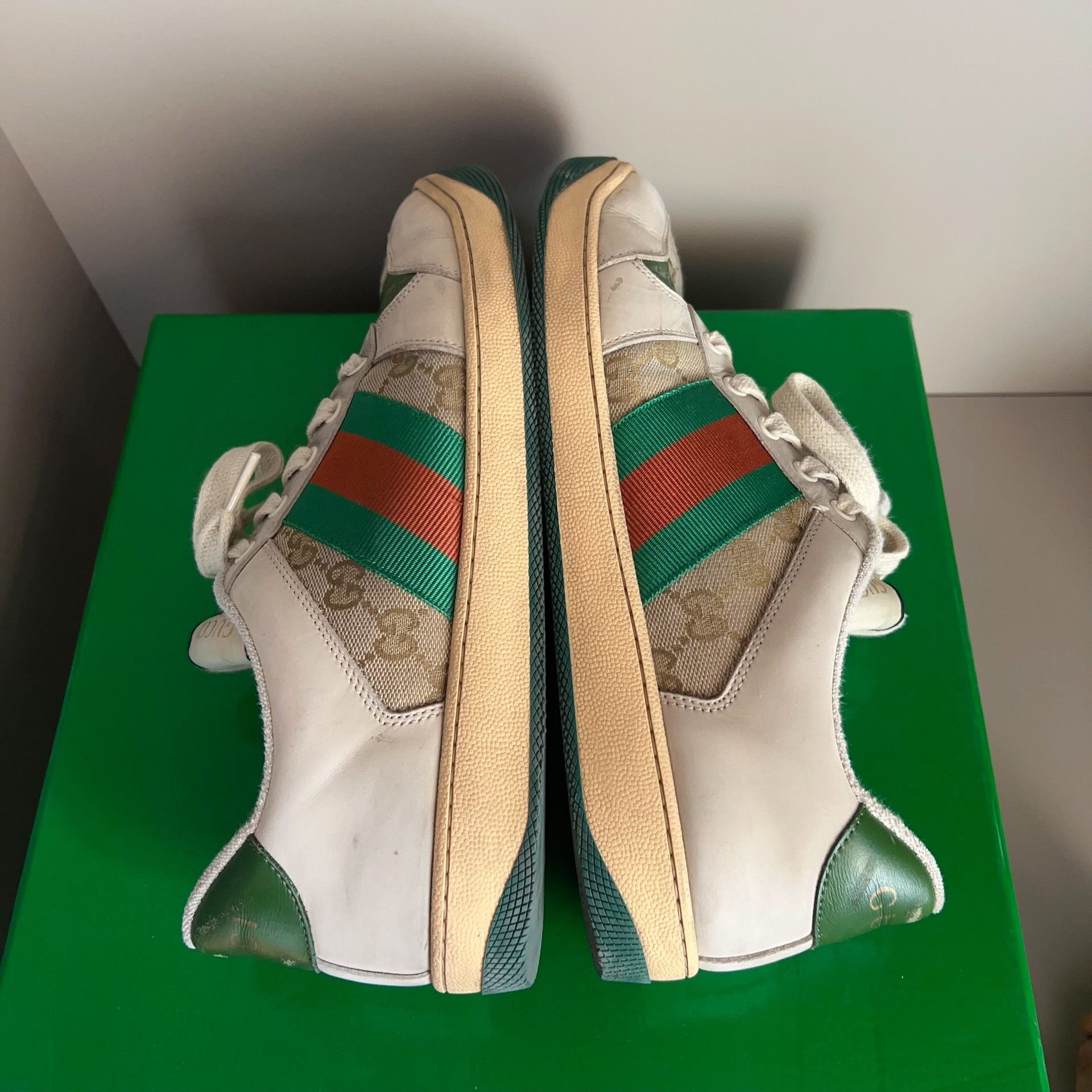 Gucci Gucci Leather Green Lowtop Sneakers 9 Men Size US 9 / EU 42 - 7 Thumbnail