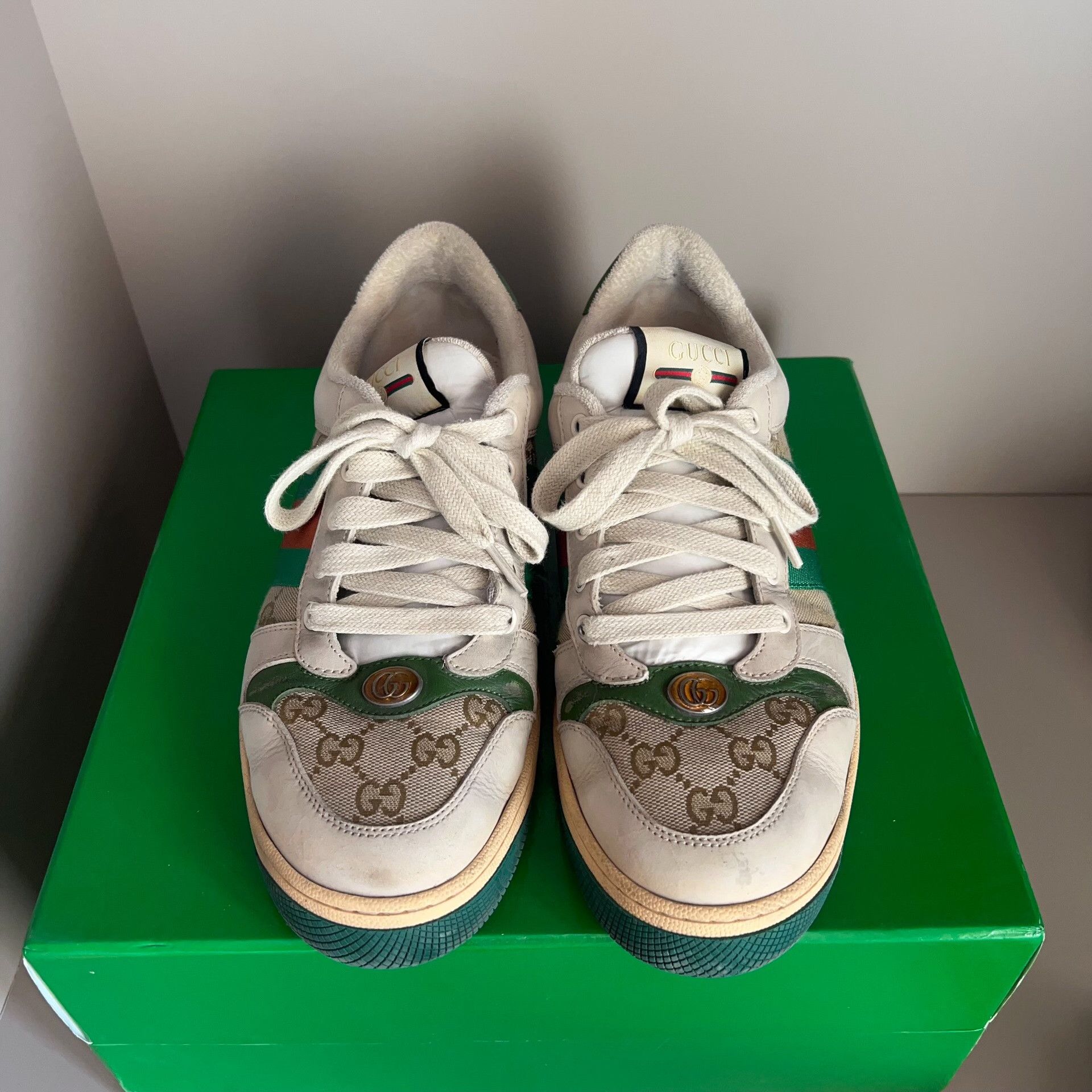 Gucci Gucci Leather Green Lowtop Sneakers 9 Men Size US 9 / EU 42 - 2 Thumbnail