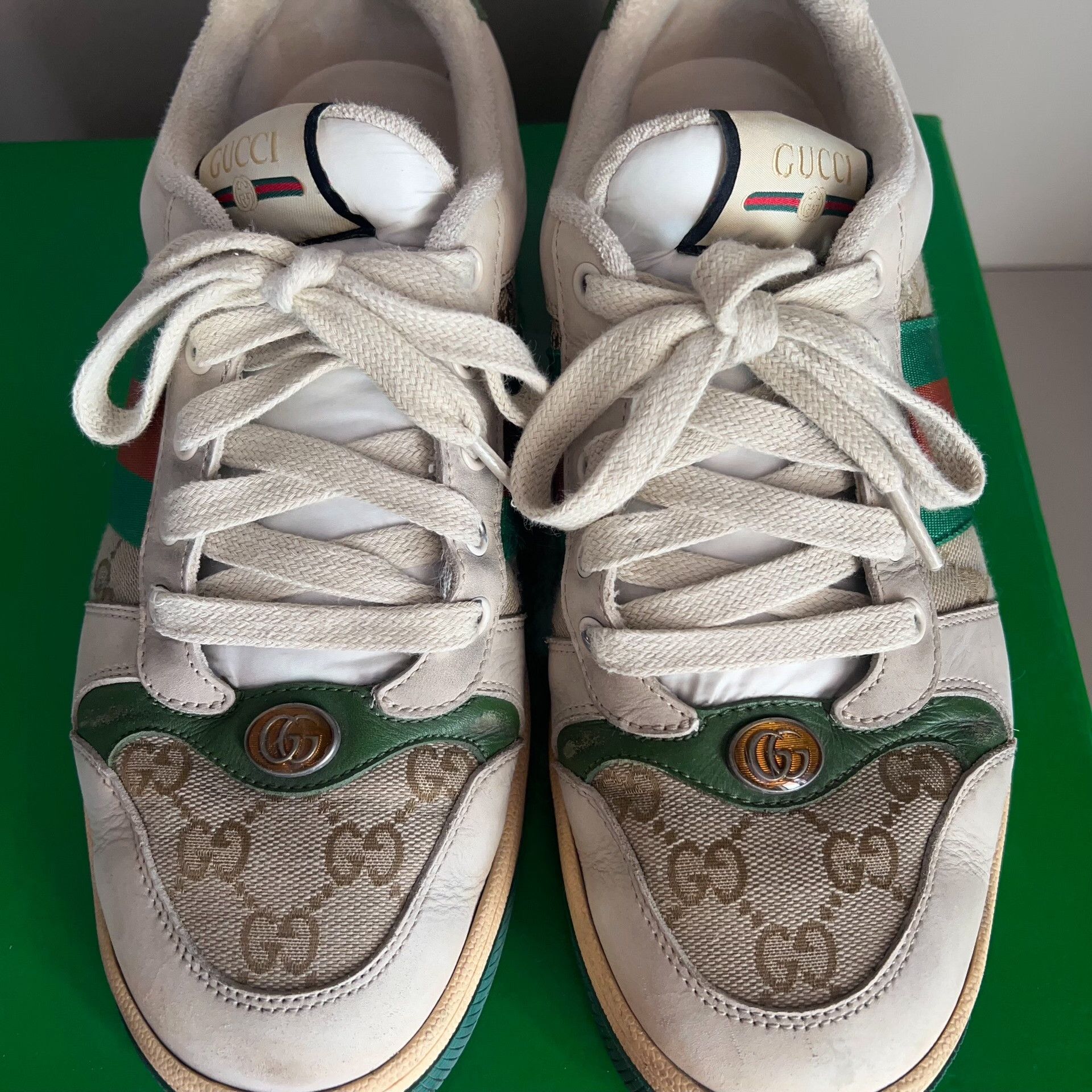 Gucci Gucci Leather Green Lowtop Sneakers 9 Men Size US 9 / EU 42 - 3 Thumbnail