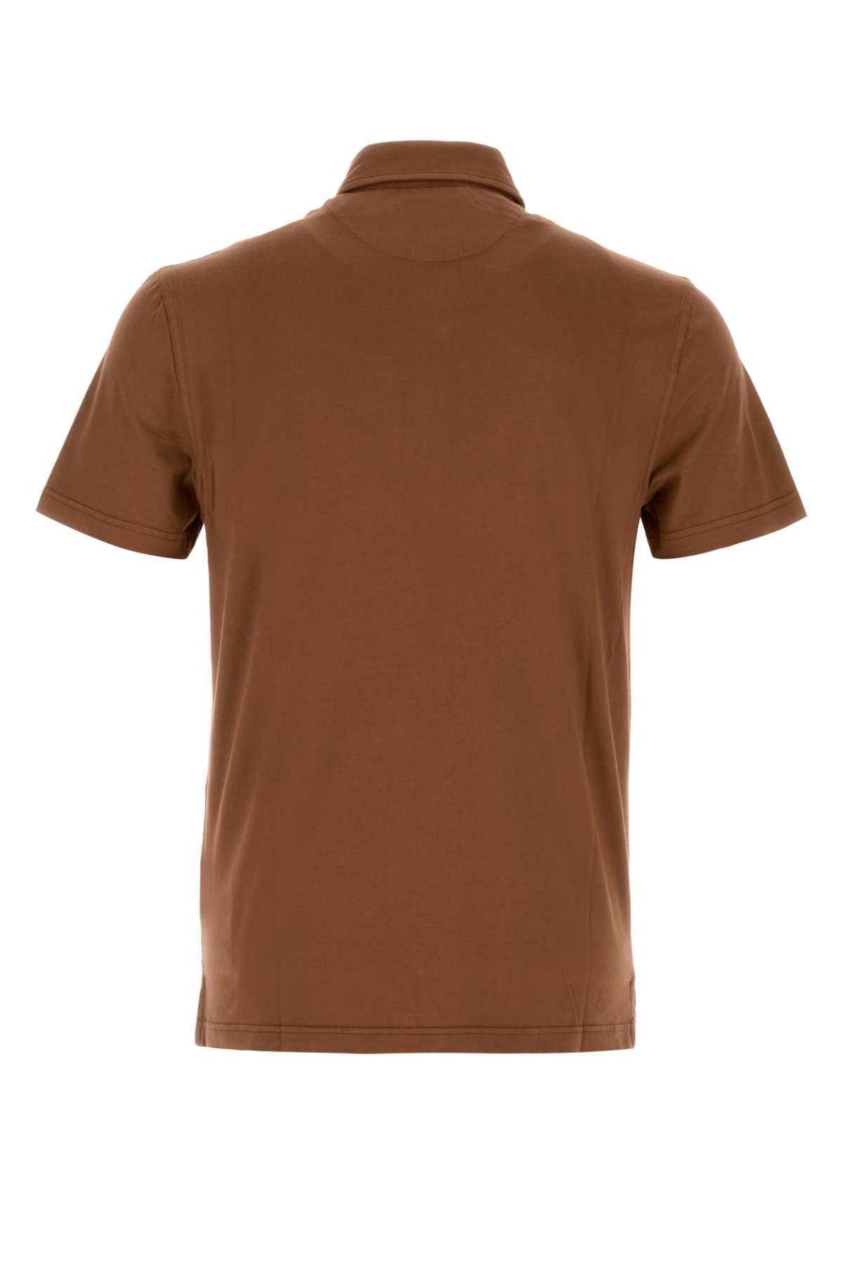 Fedeli Brown Stretch Cotton Polo Shirt Size US XL / EU 56 / 4 - 2 Thumbnail