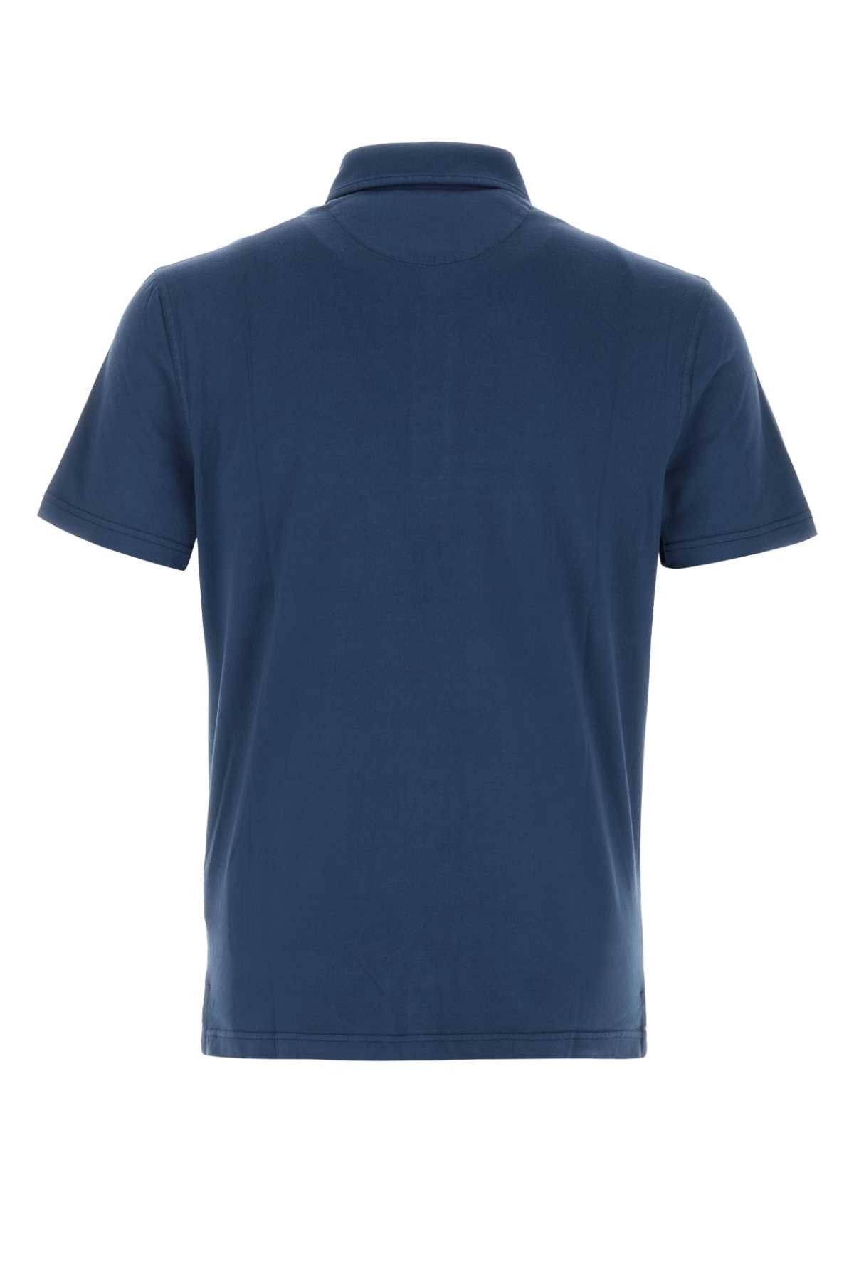 Fedeli Blue Stretch Cotton Polo Shirt Size US L / EU 52-54 / 3 - 2 Thumbnail