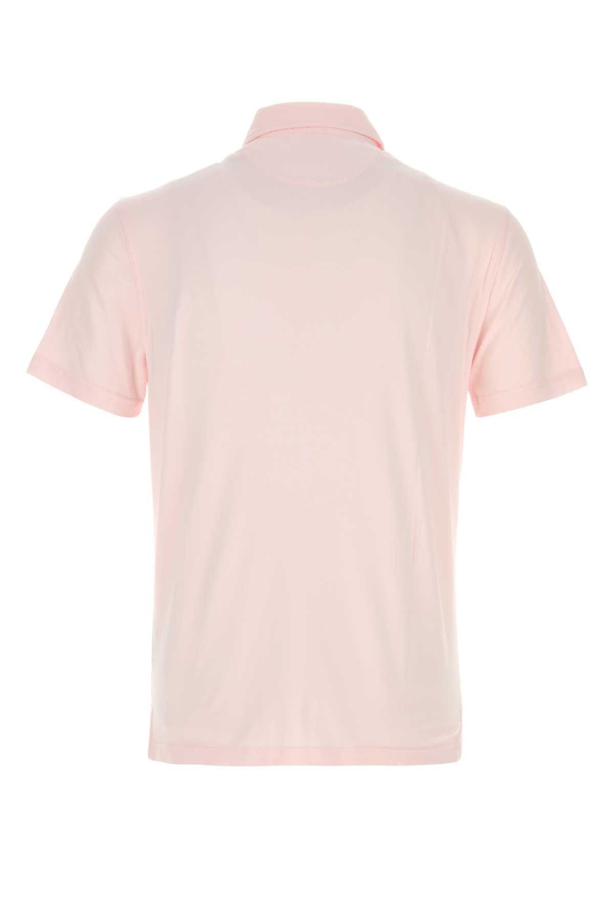 Fedeli Light Pink Stretch Cotton Polo Shirt Size US M / EU 48-50 / 2 - 2 Thumbnail