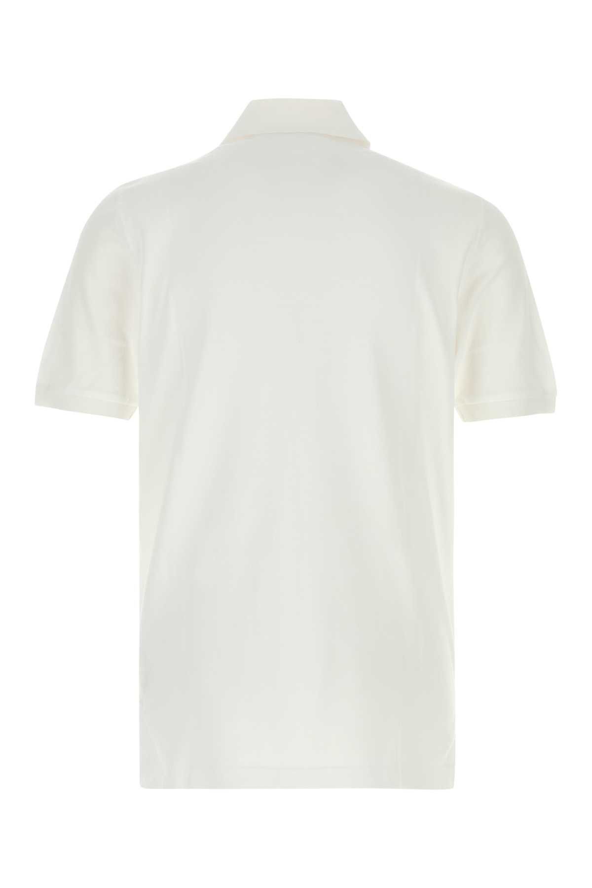 Fedeli White Piquet Polo Shirt Size US M / EU 48-50 / 2 - 2 Thumbnail