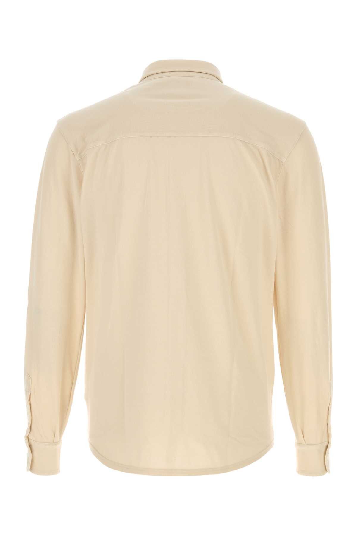 Fedeli Sand Cotton Shirt Size US M / EU 48-50 / 2 - 2 Thumbnail