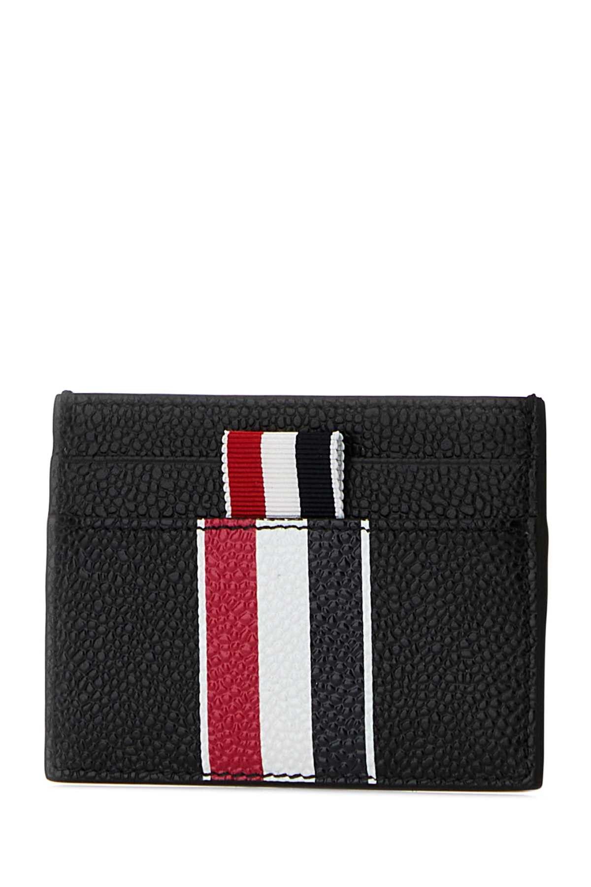 Thom Browne Black Leather Card Holder Size ONE SIZE - 2 Thumbnail