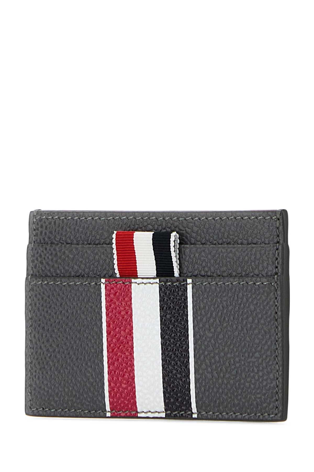 Thom Browne Grey Leather Card Holder Size ONE SIZE - 2 Thumbnail