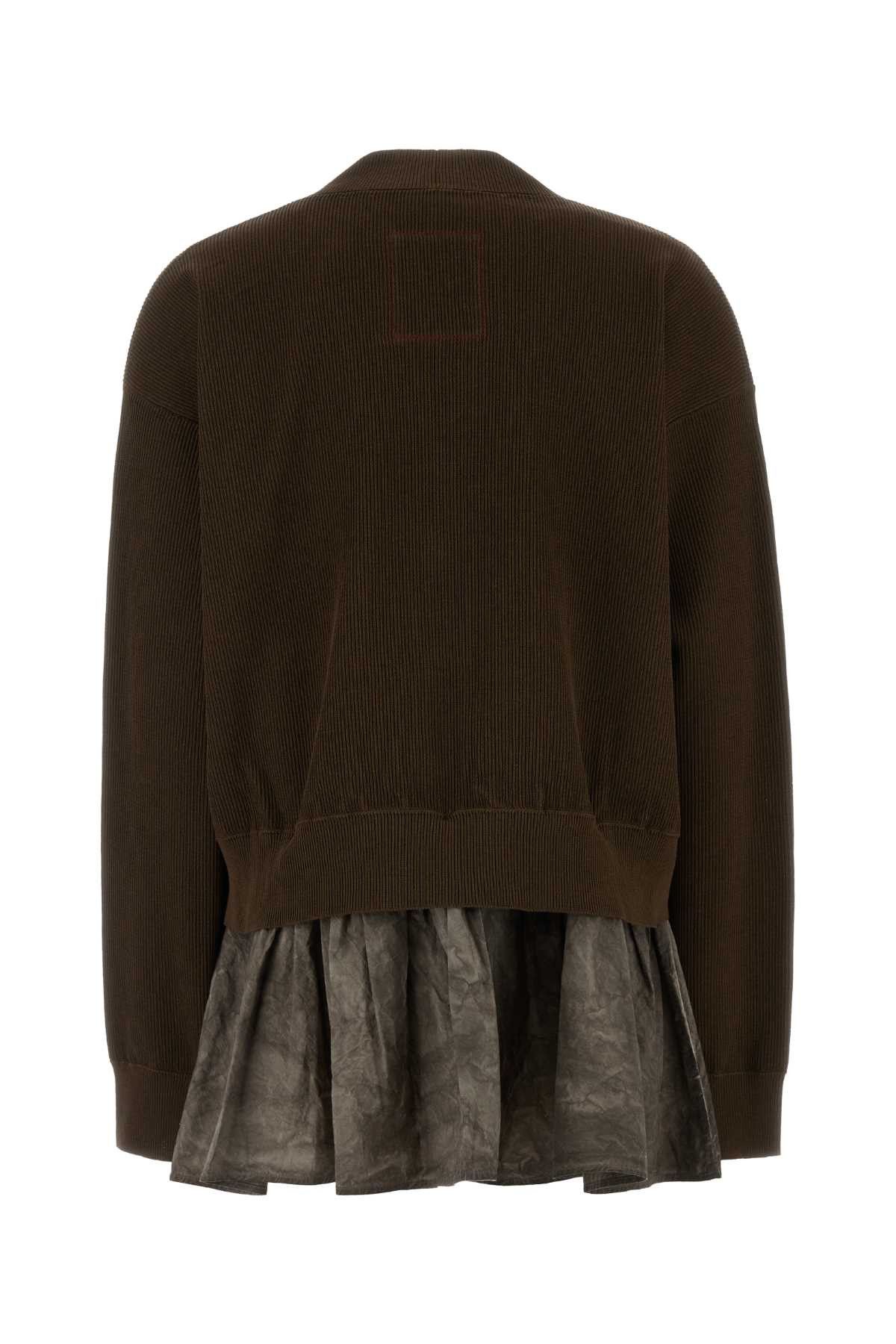 Uma Wang Brown Cotton Blend Oversize Cardigan Size M / US 6-8 / IT 42-44 - 2 Thumbnail