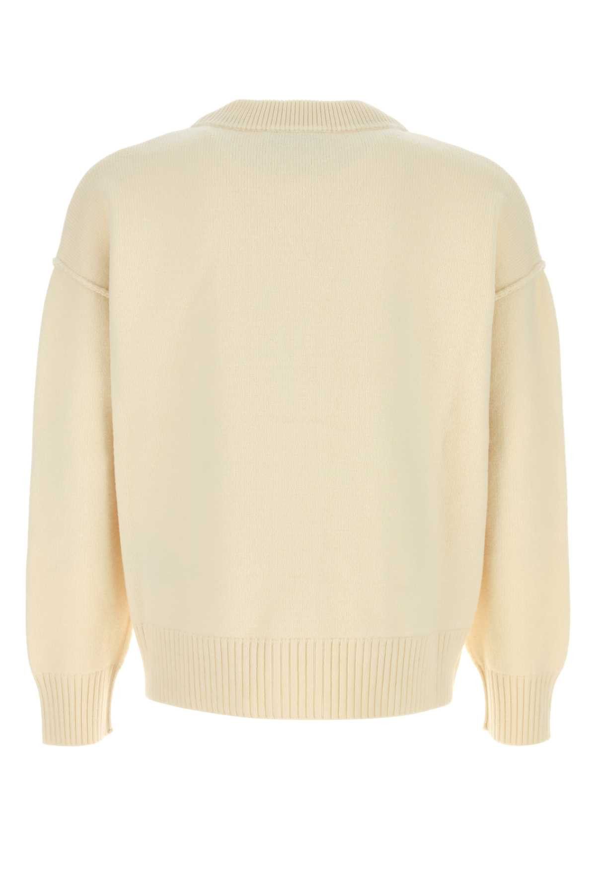 AMI Ivory Wool Cardigan Size US L / EU 52-54 / 3 - 2 Thumbnail