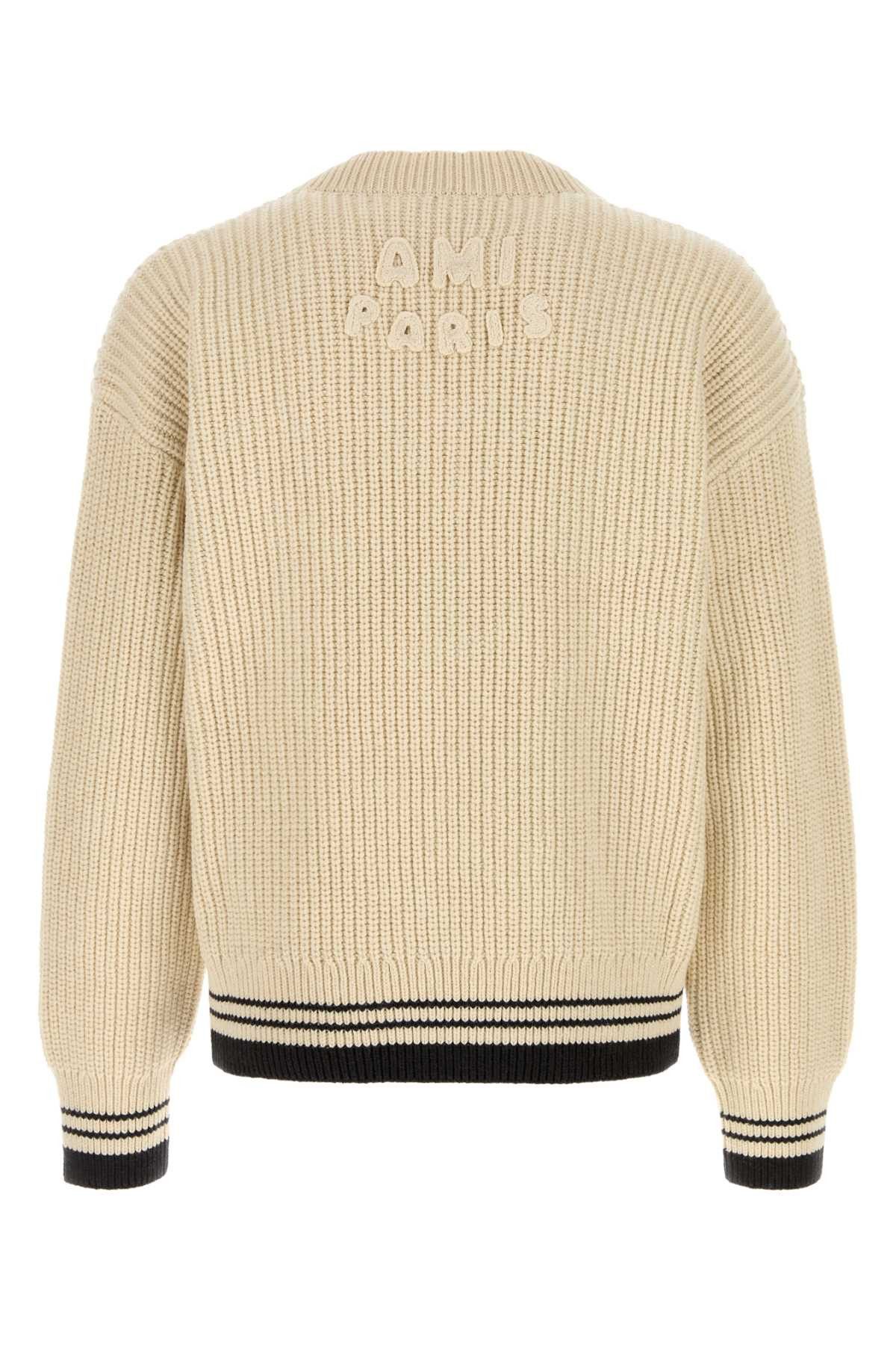 AMI Ivory Wool Blend Sweater Size US XL / EU 56 / 4 - 2 Thumbnail