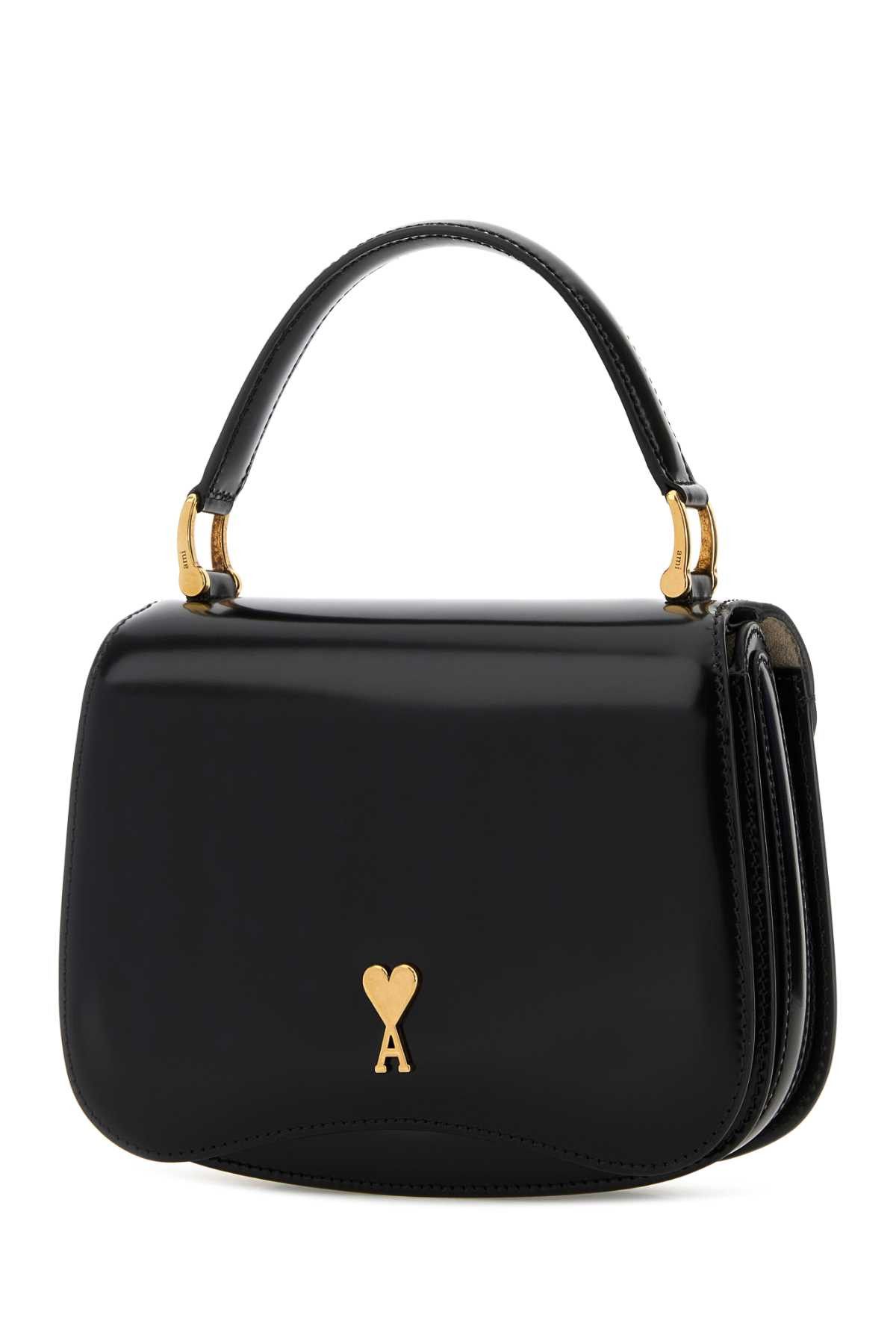 AMI Black Leather Handbag Size ONE SIZE - 2 Thumbnail