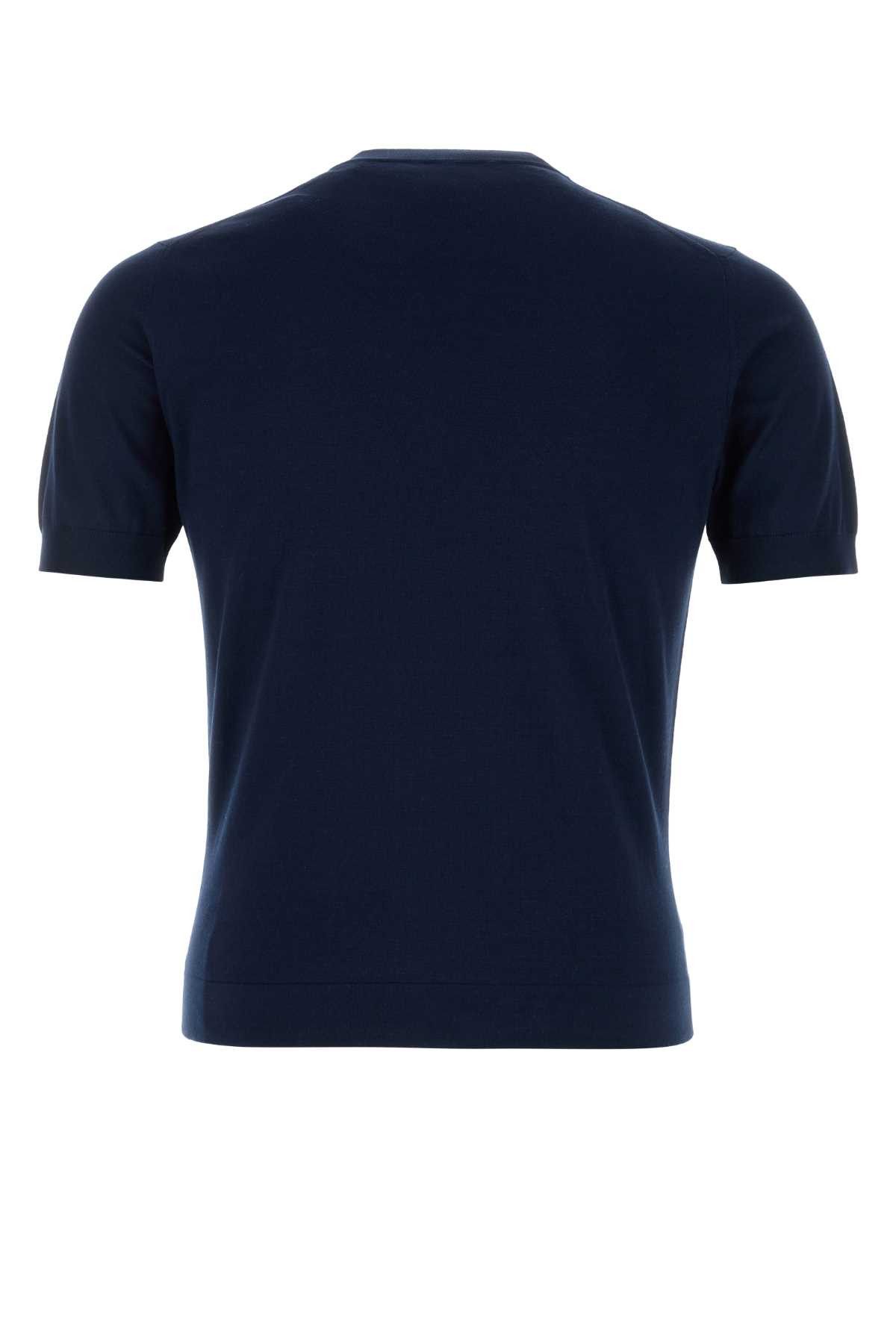 Prada Navy Blue Cotton Sweater Size US L / EU 52-54 / 3 - 2 Thumbnail