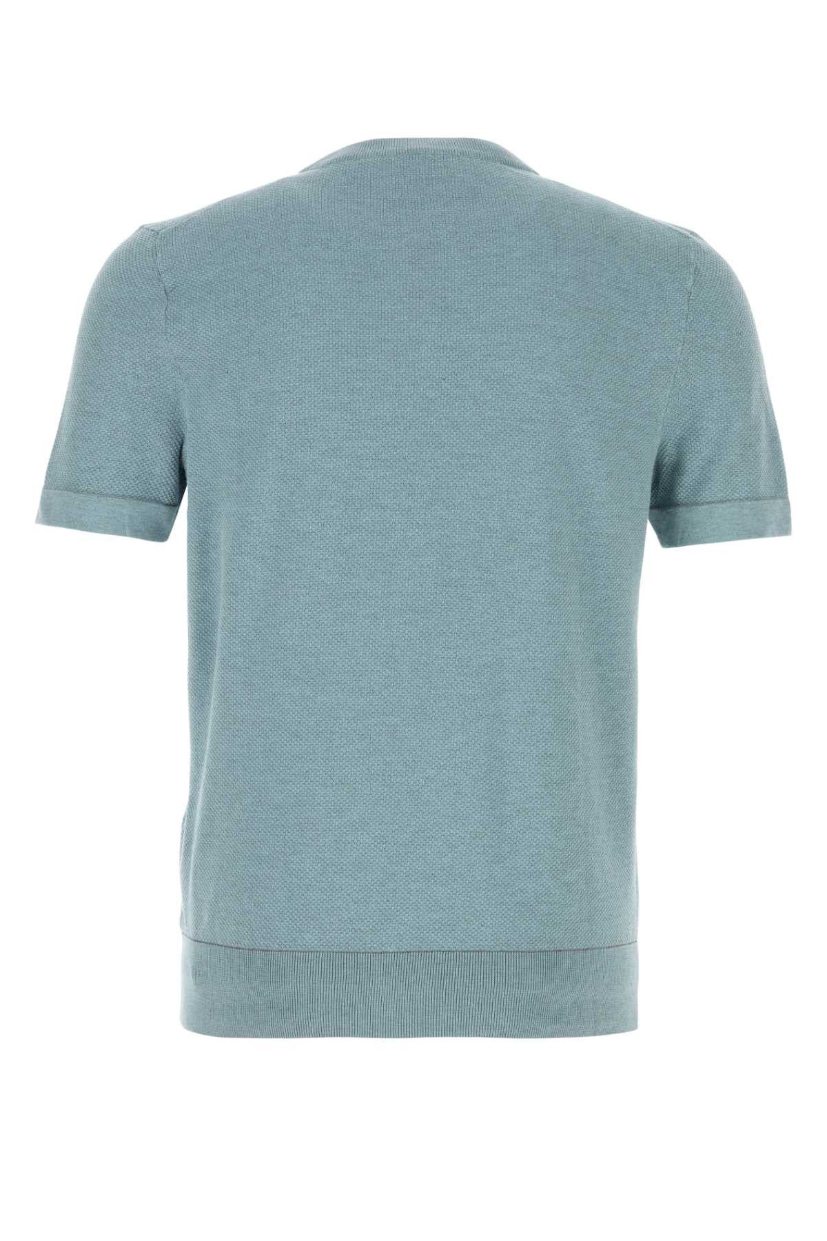 Brioni Cerulean Blue Cotton T-Shirt Size US M / EU 48-50 / 2 - 2 Thumbnail