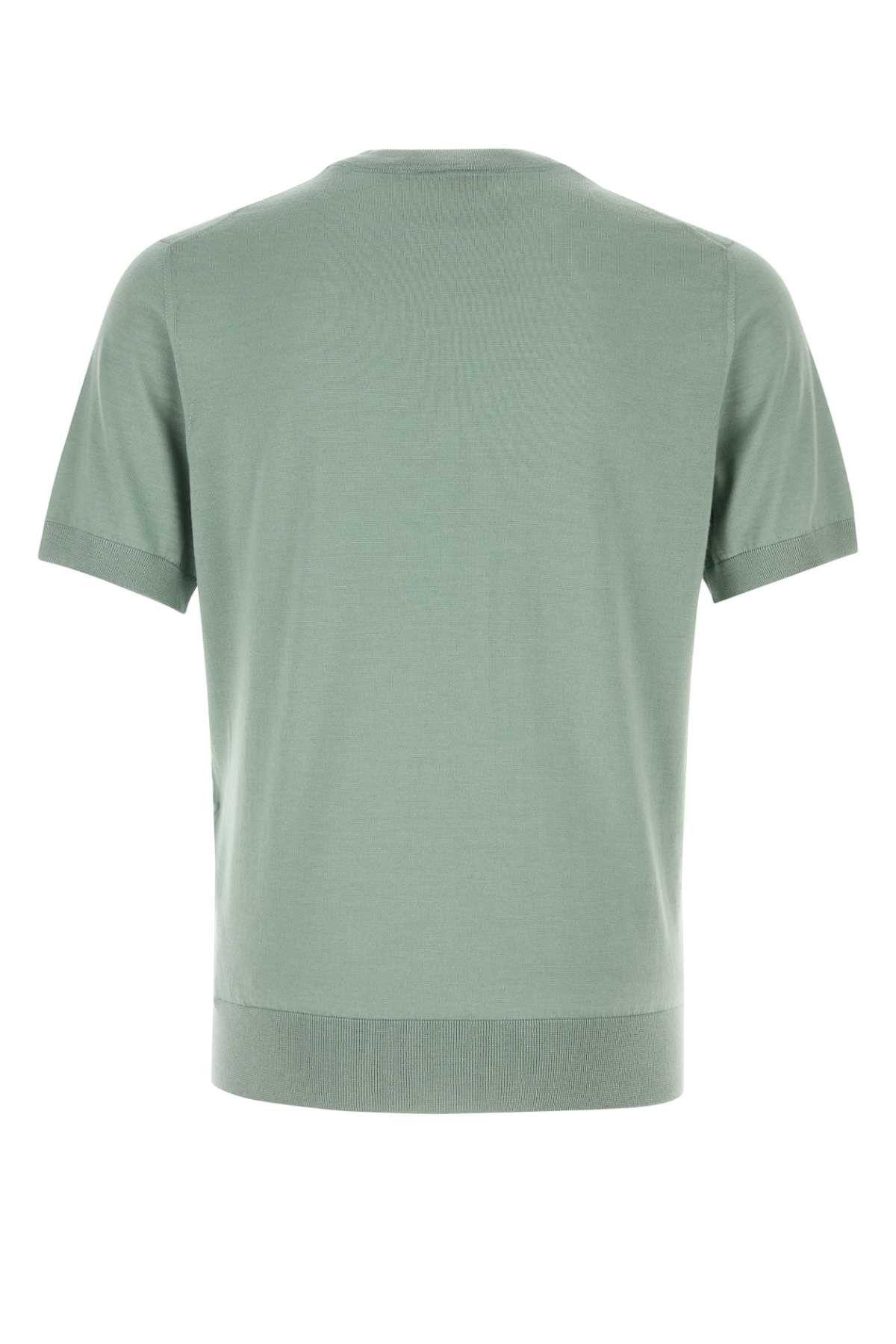 Brioni Sage Green Cashmere Blend T-Shirt Size US L / EU 52-54 / 3 - 2 Thumbnail