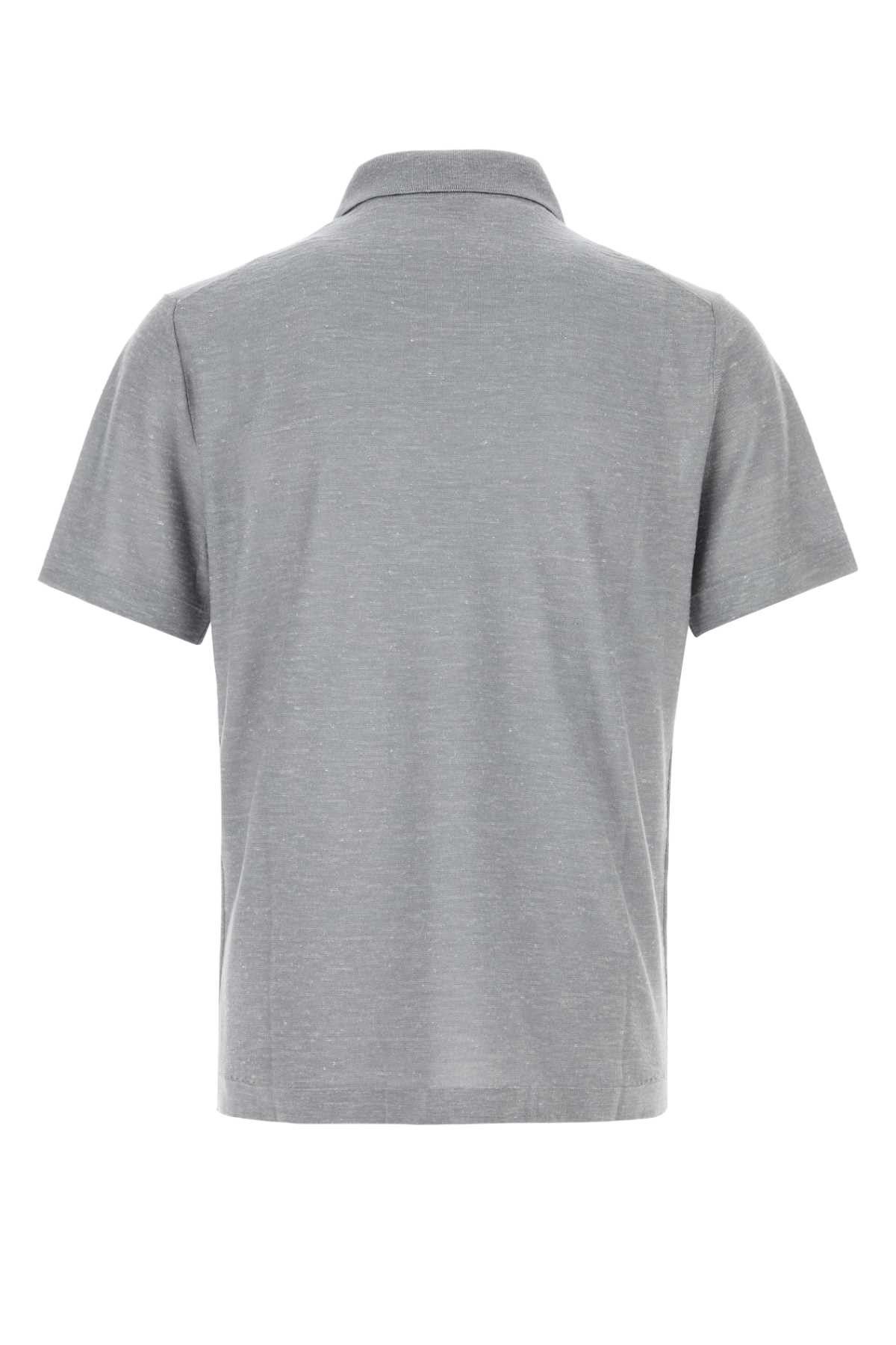 Brioni Melange Grey Cashmere Blend Polo Shirt Size US L / EU 52-54 / 3 - 2 Thumbnail
