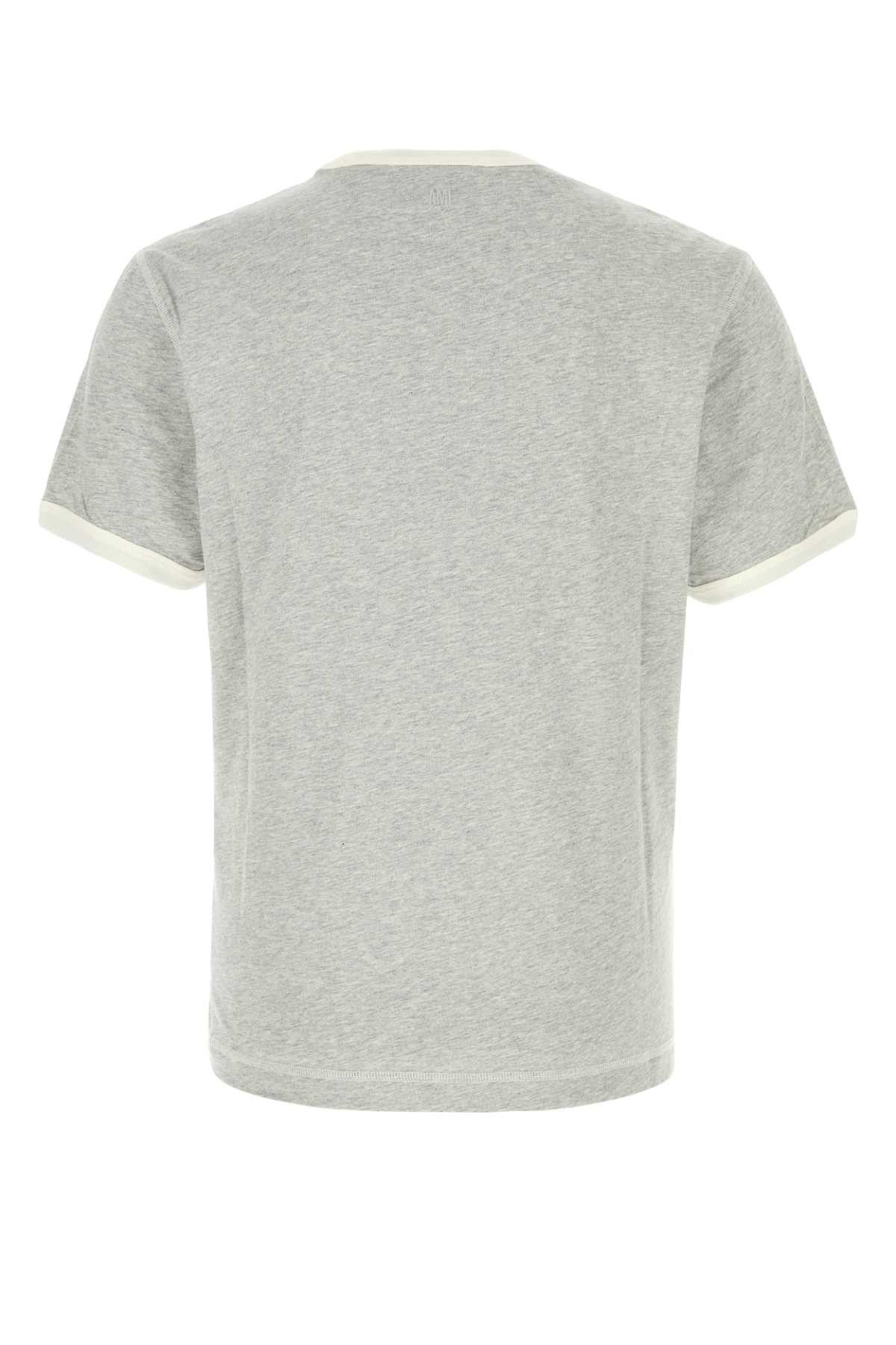 AMI Grey Cotton T-Shirt Size US M / EU 48-50 / 2 - 2 Thumbnail