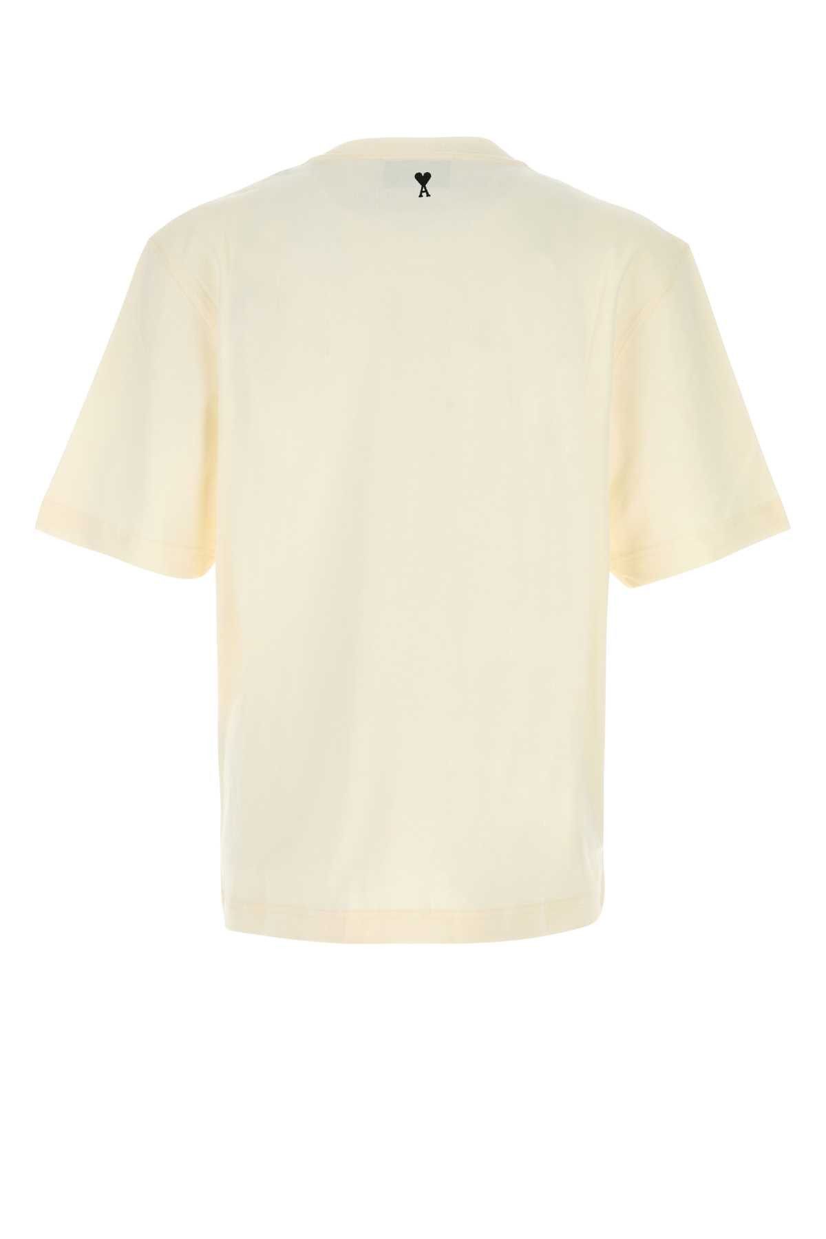 AMI Ivory Cotton Oversize T-Shirt Size US M / EU 48-50 / 2 - 2 Thumbnail