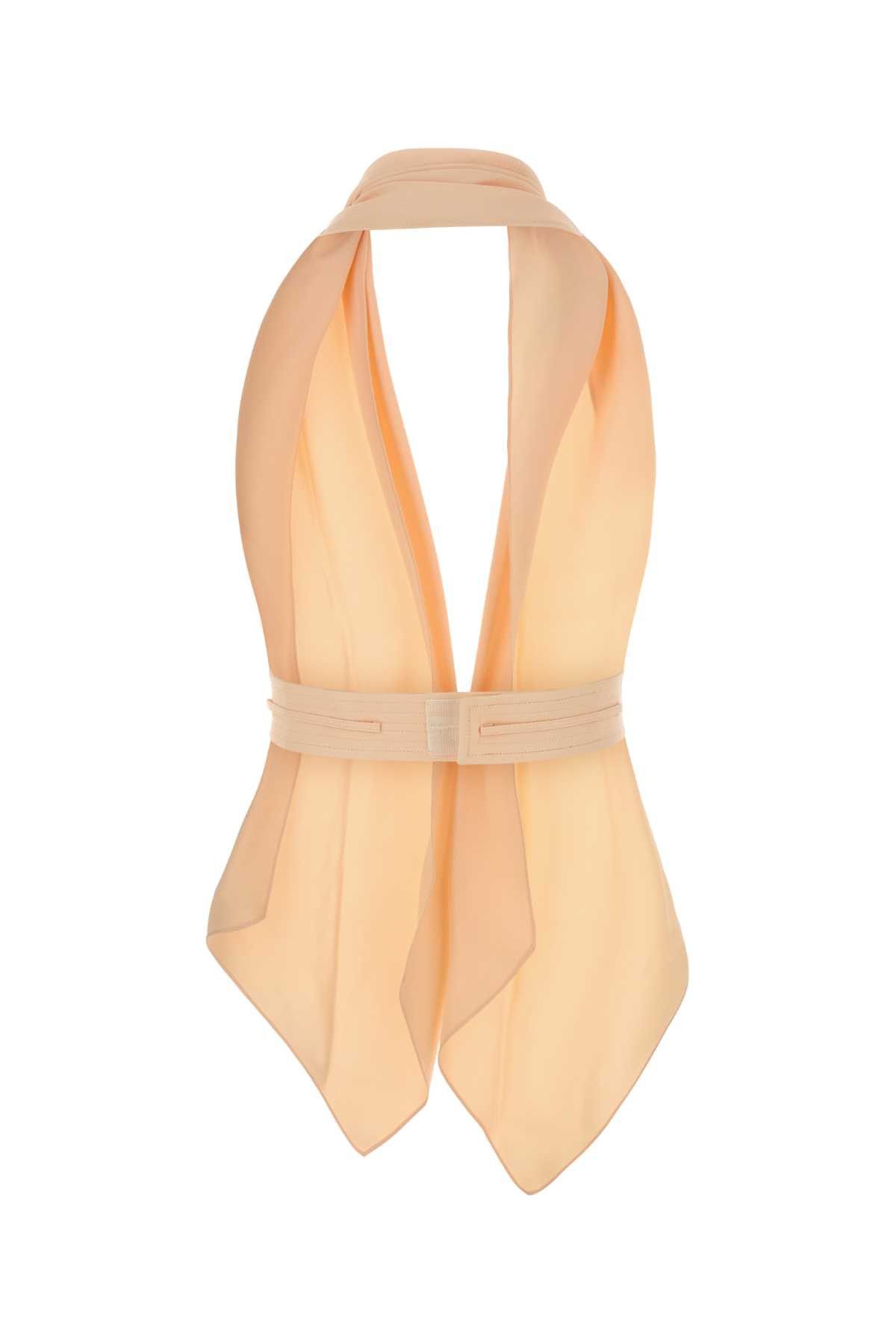 Alberta Ferretti Peach Satin Top Size S / US 4 / IT 40 - 2 Thumbnail