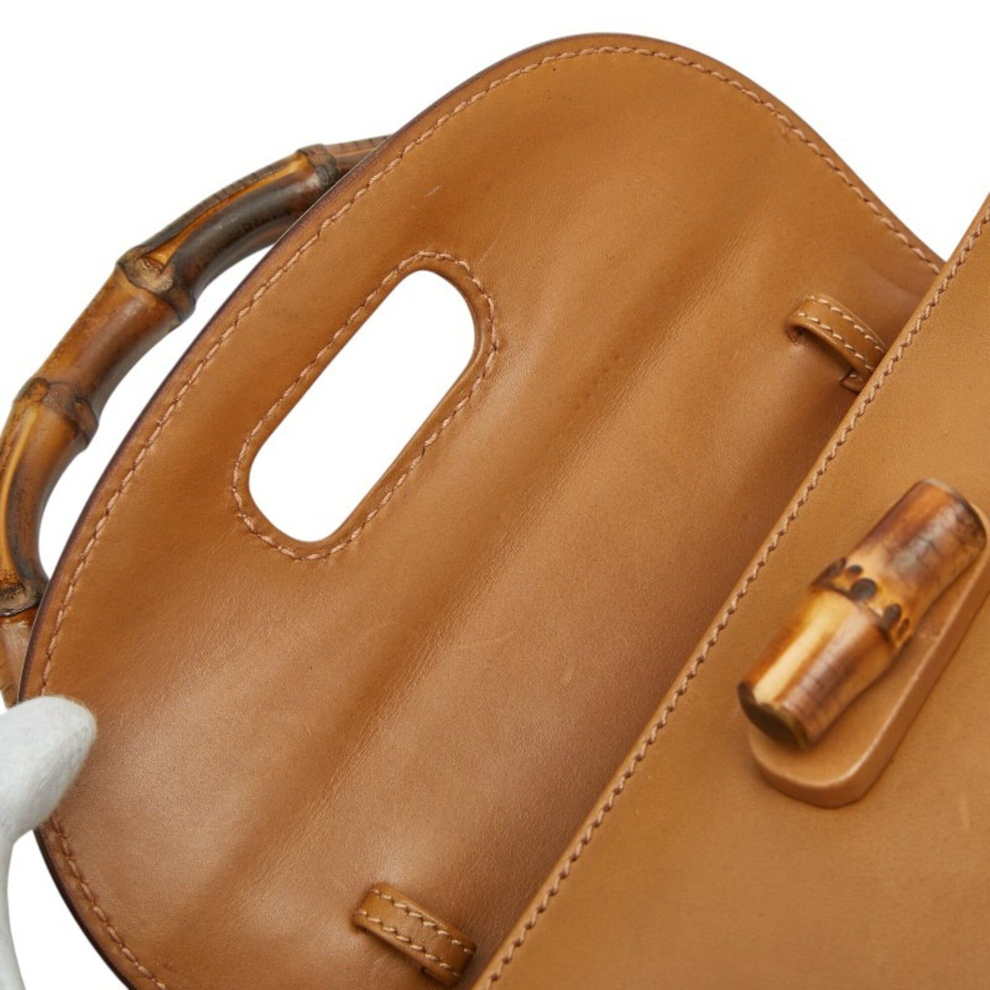 Gucci Gucci Bamboo Handbag Shoulder Bag 2WAY 000 46 0188 Brown Leather Women's GUCCI Size ONE SIZE - 8 Thumbnail