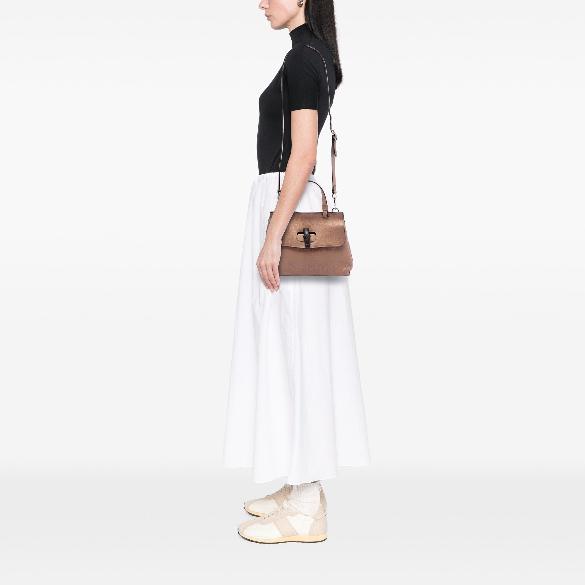 Gucci Small Leather Bamboo Daily Satchel Size ONE SIZE - 6 Thumbnail