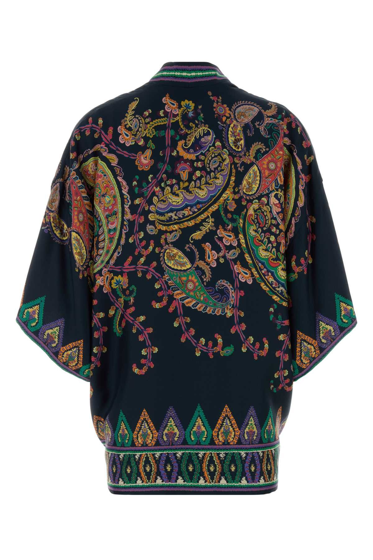 Etro Printed Silk Kimono Size S / US 4 / IT 40 - 2 Thumbnail