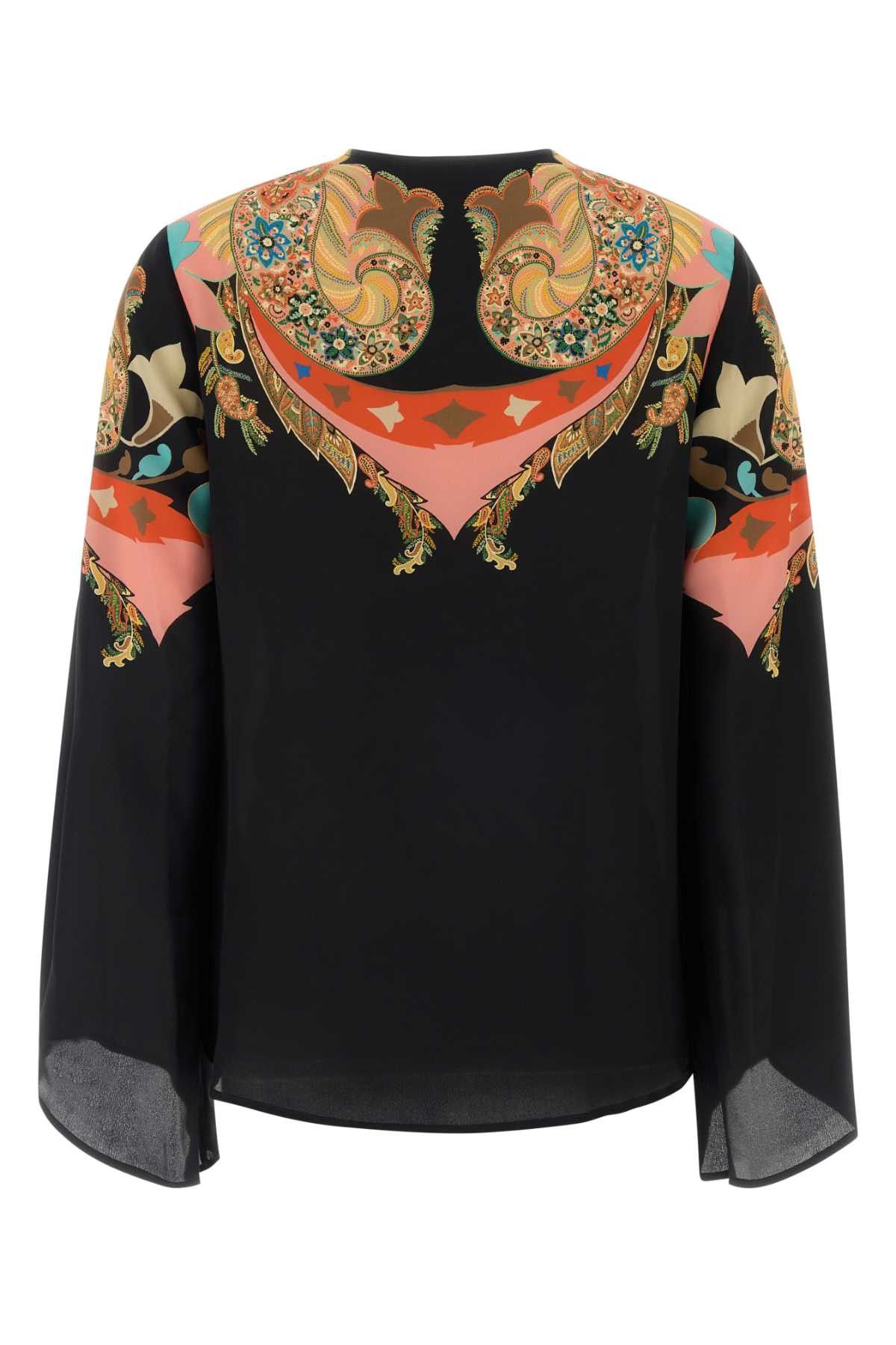 Etro Black Crepe Blouse Size M / US 6-8 / IT 42-44 - 2 Thumbnail