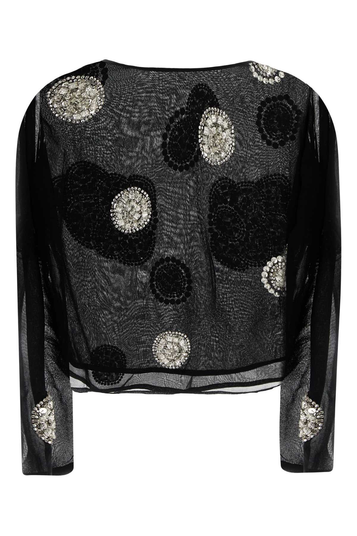 Bode Black Crepe Brooch Top Size M / US 6-8 / IT 42-44 - 2 Thumbnail