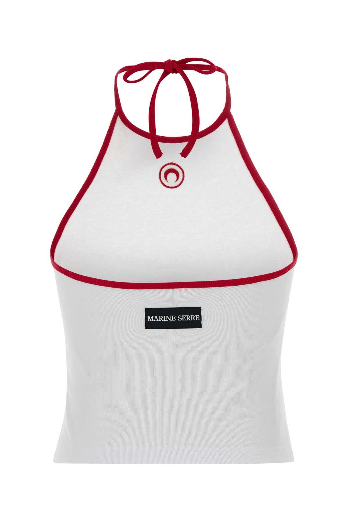 Marine Serre White Cotton Tank Top Size XS / US 0-2 / IT 36-38 - 2 Thumbnail