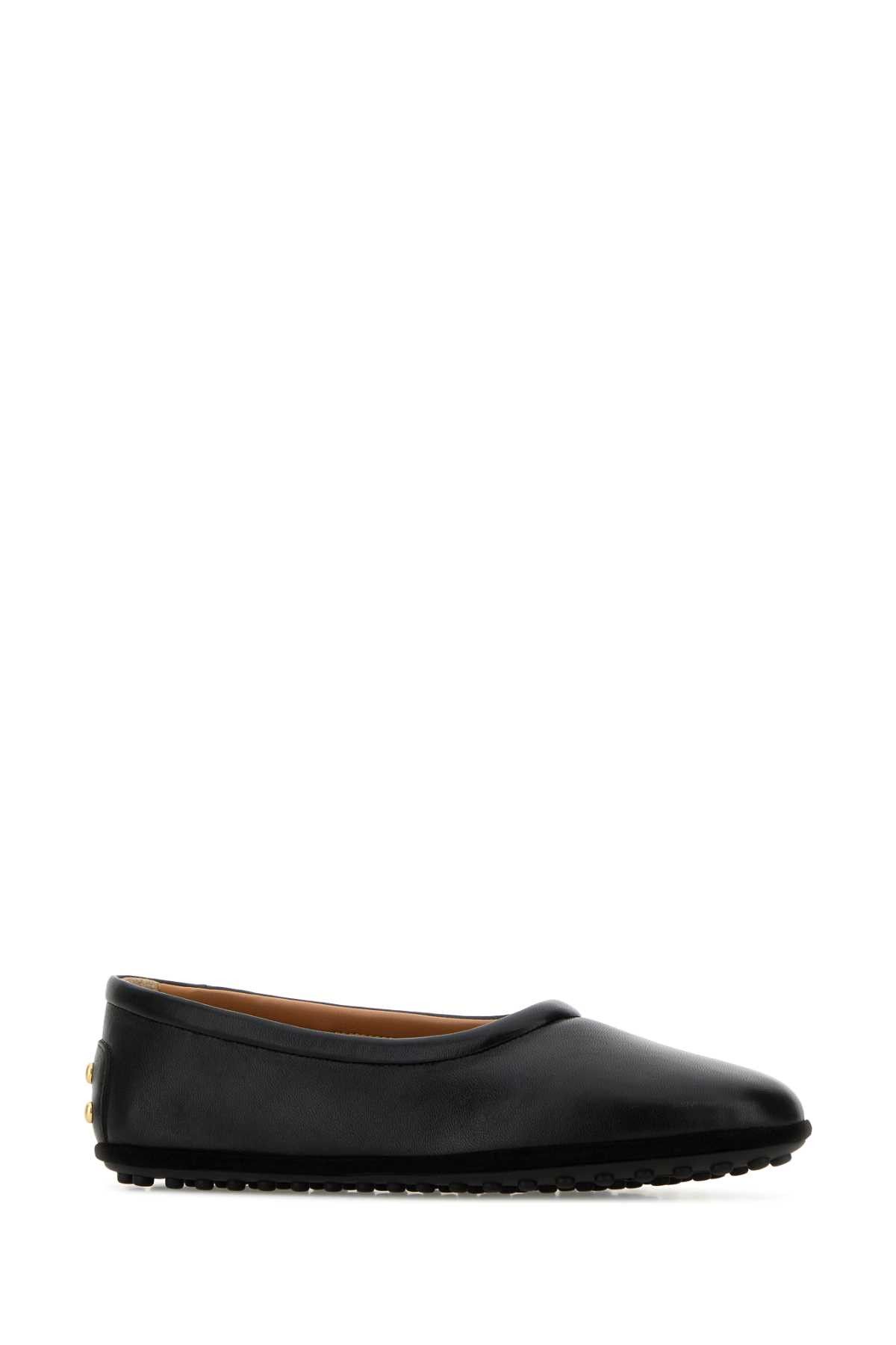 Tod's Black Leather Ballerinas Size US 10 / IT 40 - 2 Thumbnail