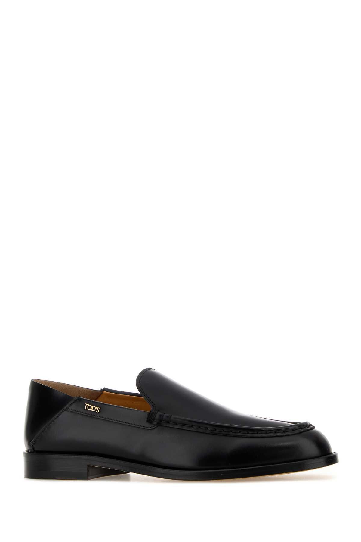 Tod's Black Leather Loafers Size US 7.5 / IT 37.5 - 2 Thumbnail