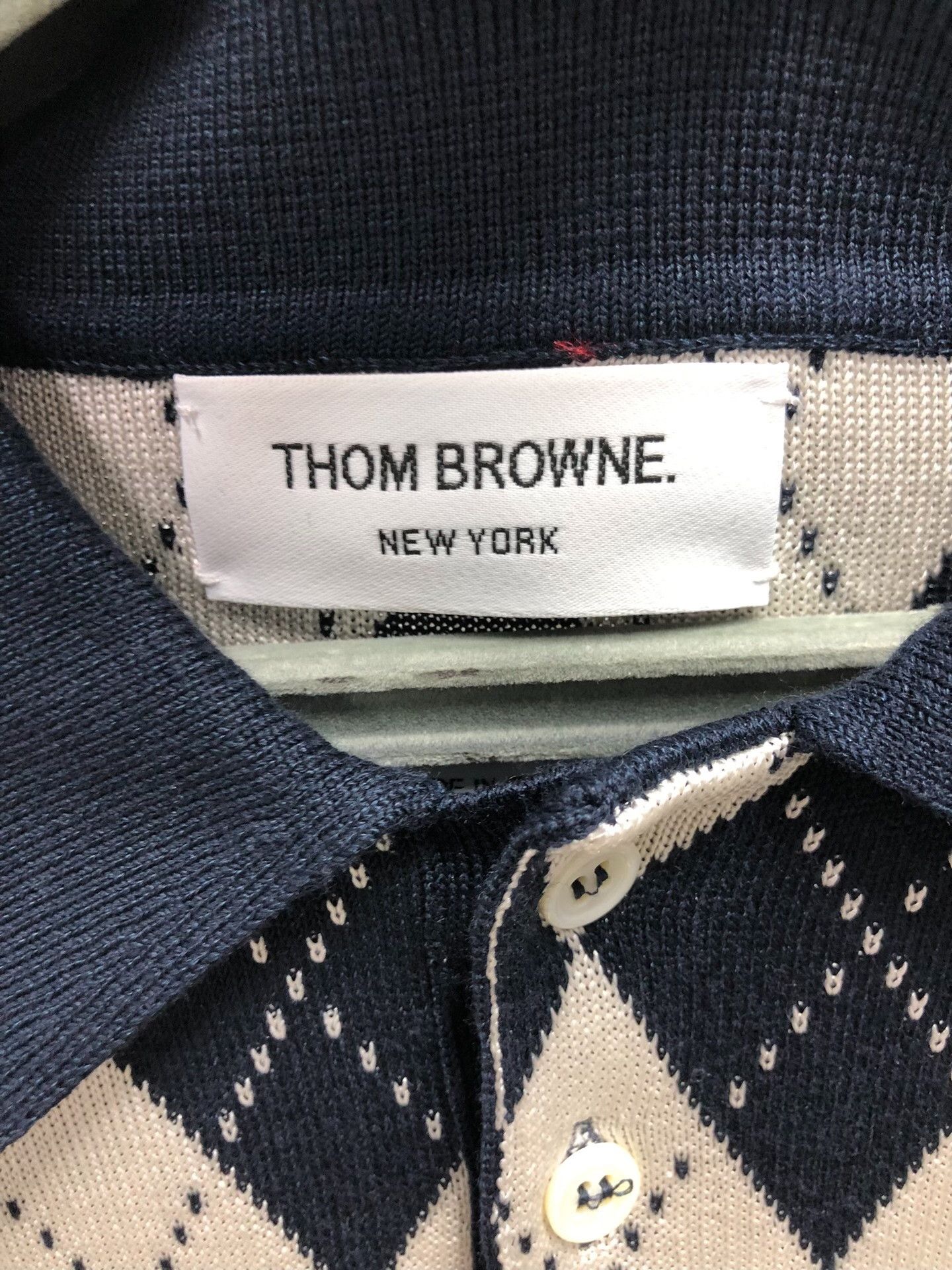 Thom Browne Thom Browne Argyle Silk-Cotton Polo Size 2 Size US M / EU 48-50 / 2 - 2 Thumbnail