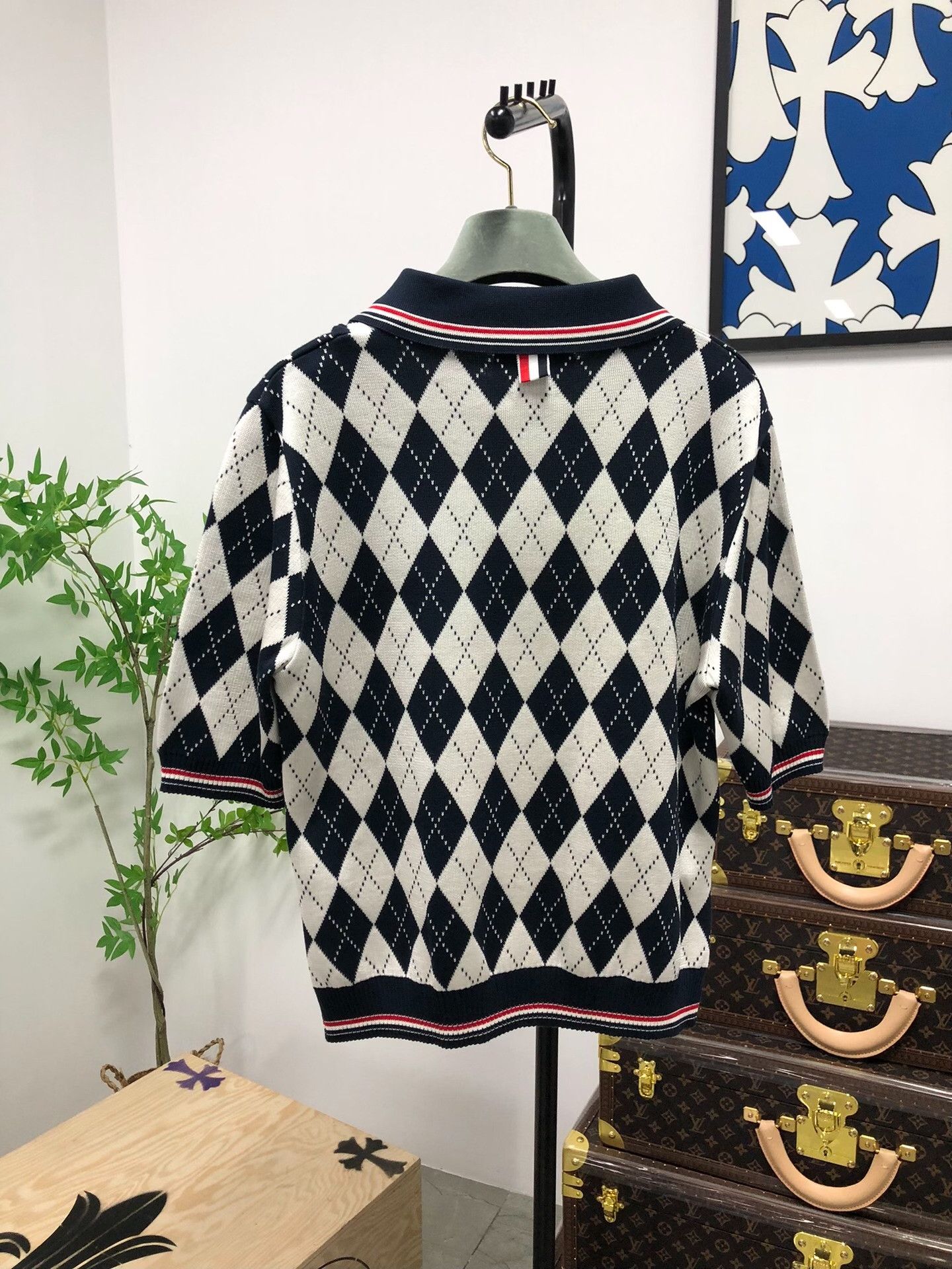 Thom Browne Thom Browne Argyle Silk-Cotton Polo Size 2 Size US M / EU 48-50 / 2 - 3 Thumbnail