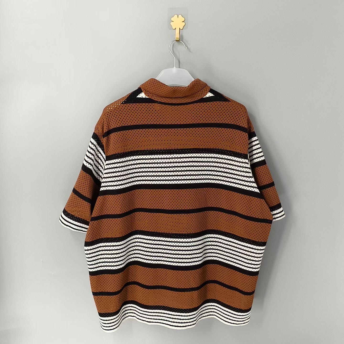 Burberry Burberry Printed Striped Brown Shirt xl Men Size US XL / EU 56 / 4 - 2 Thumbnail