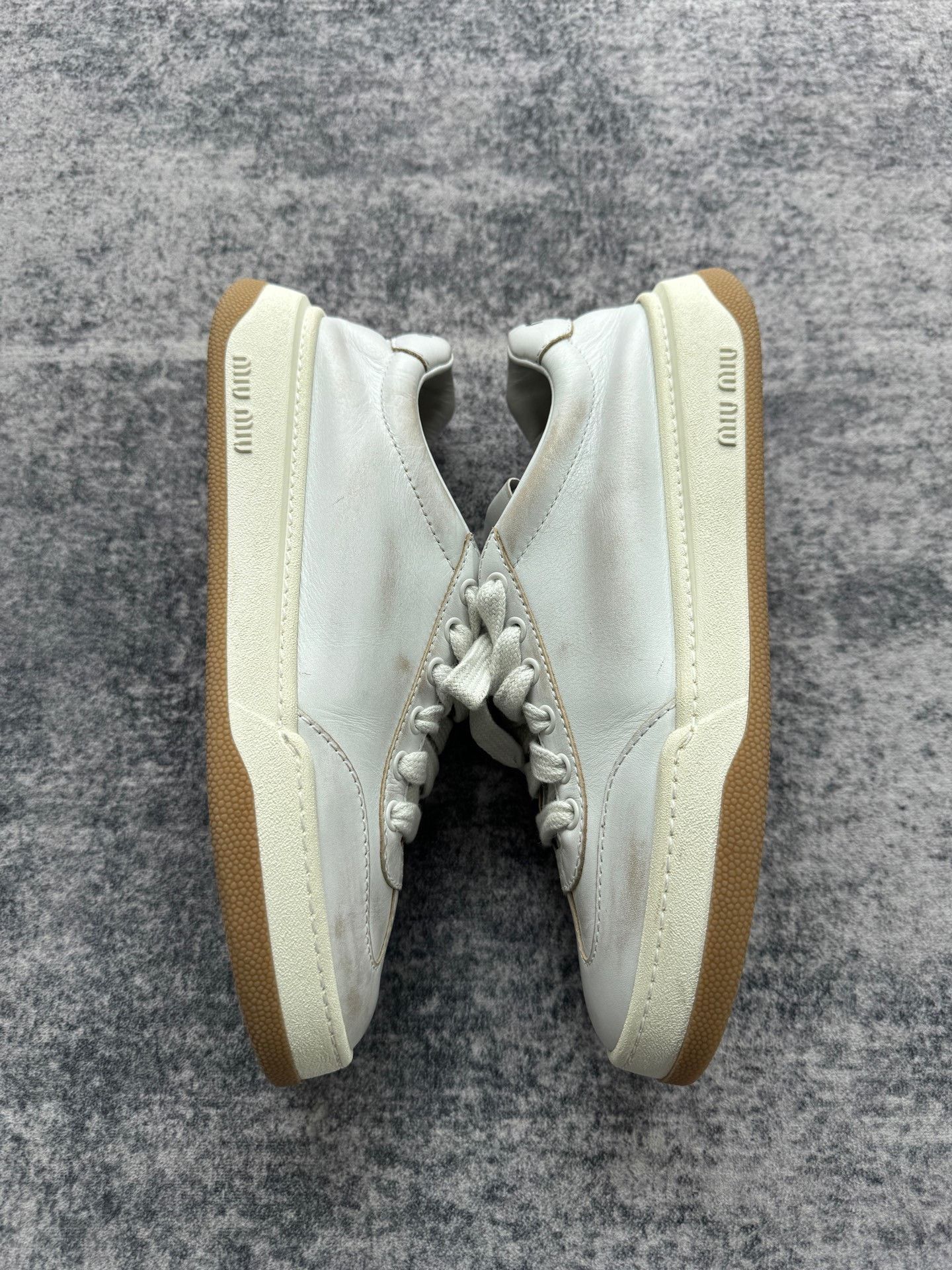 Miu Miu Miu Miu Distressed Lowtop Sneakers us_7-5 Women Size US 7.5 / IT 37.5 - 3 Thumbnail